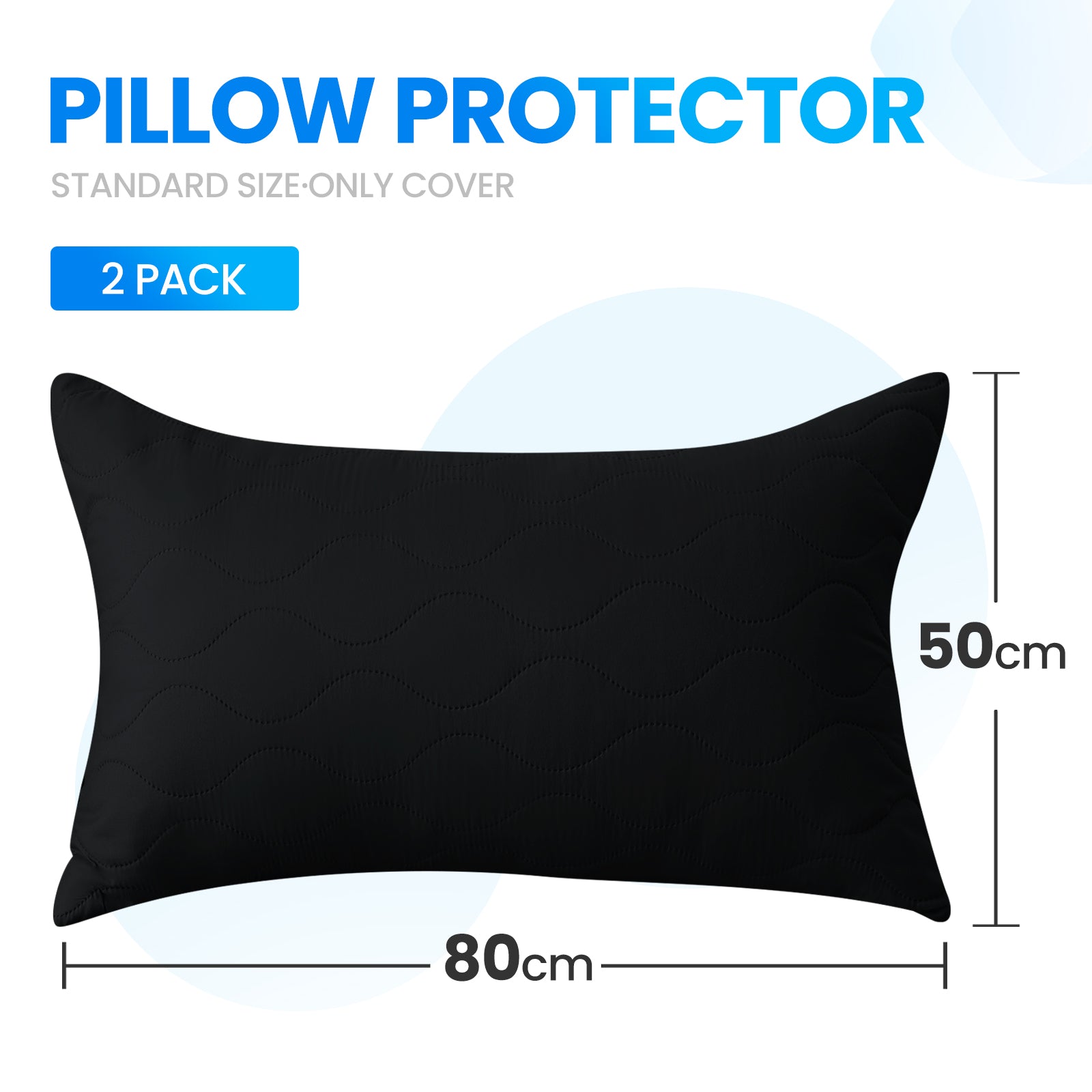 YSTYLE 2 Waterproof Pillowcases 50x80cm Breathable Anti Mite-YSTYLE