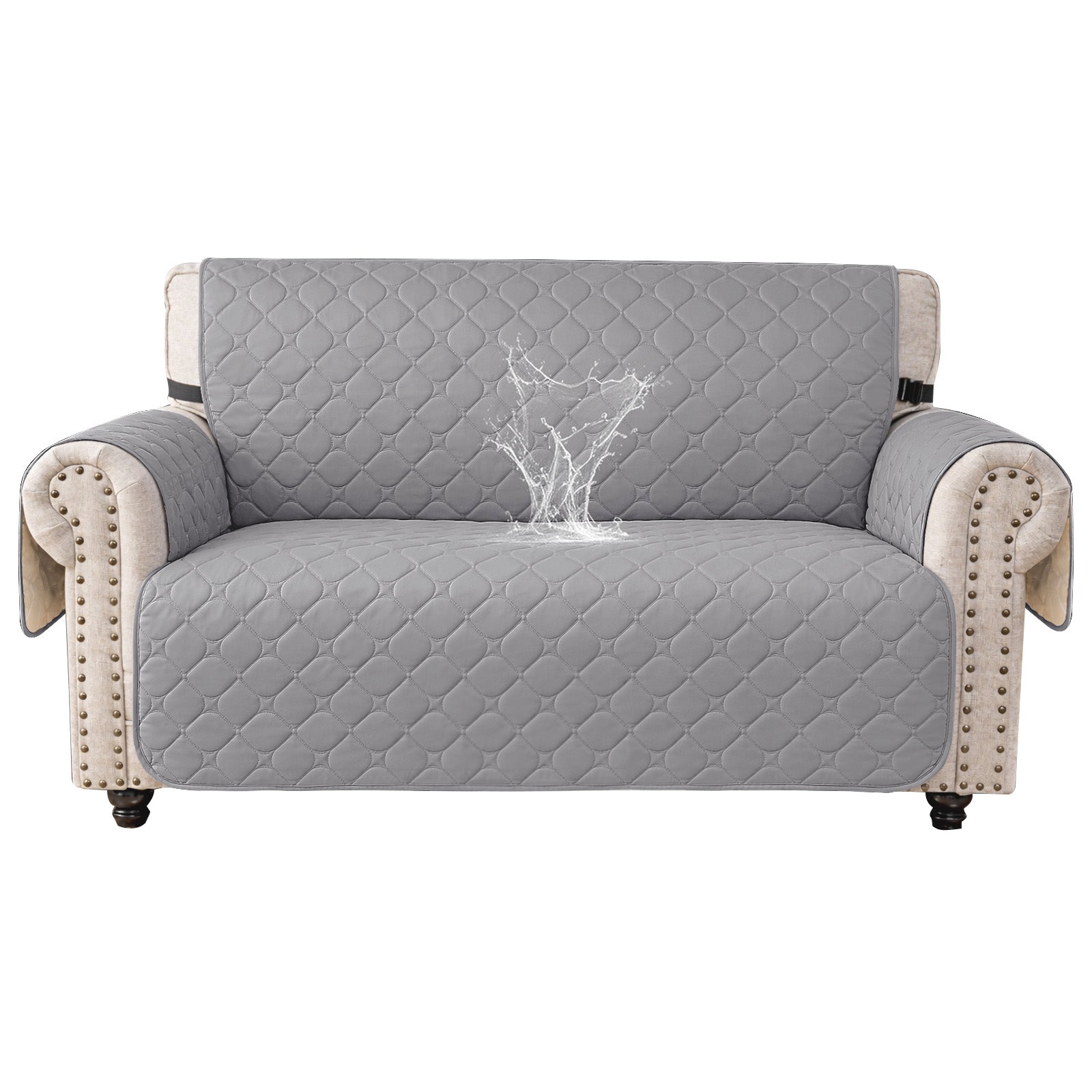 YSTYLE Waterproof 2 Seater Armchair Cover with Pockets Non Slip