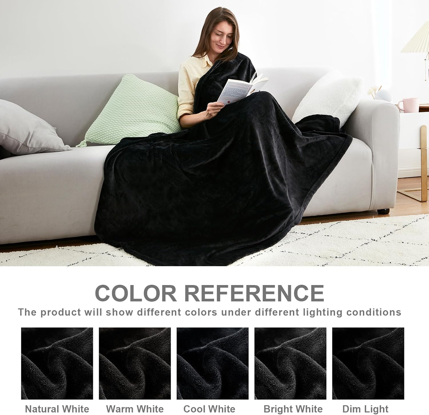 YSTYLE Soft Flannel Fleece Twin Blanket Plush Throw 160 x 200 CM