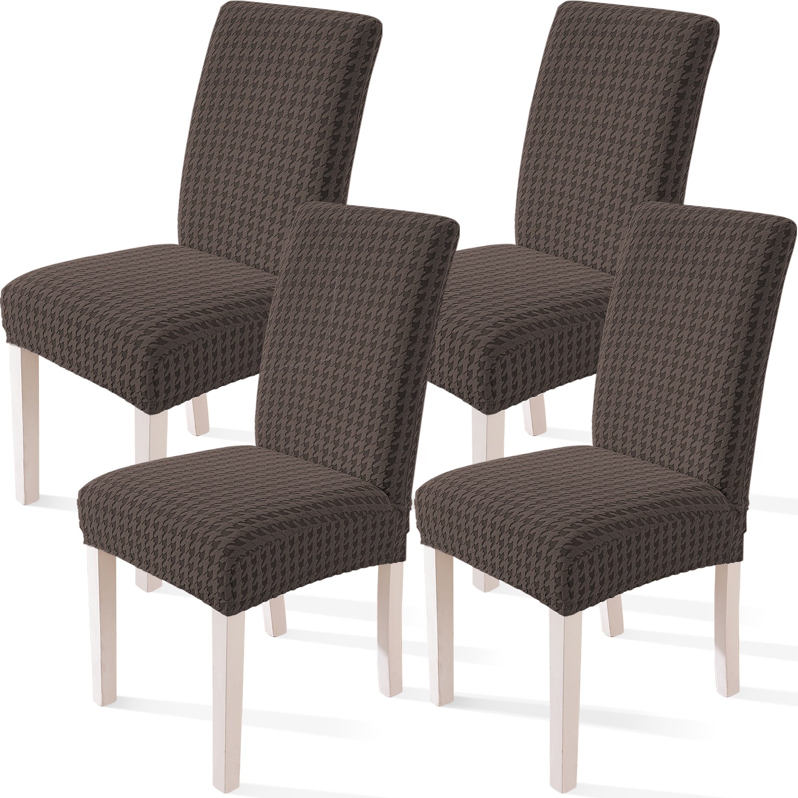Ystyle 4-Piece Chair Covers with Backrest, Elastic Living Room Kitchen Chair Slipcovers, Universal Stretch Dining Chair Covers, Modern Cat-Scratch Resistant Chair Protectors