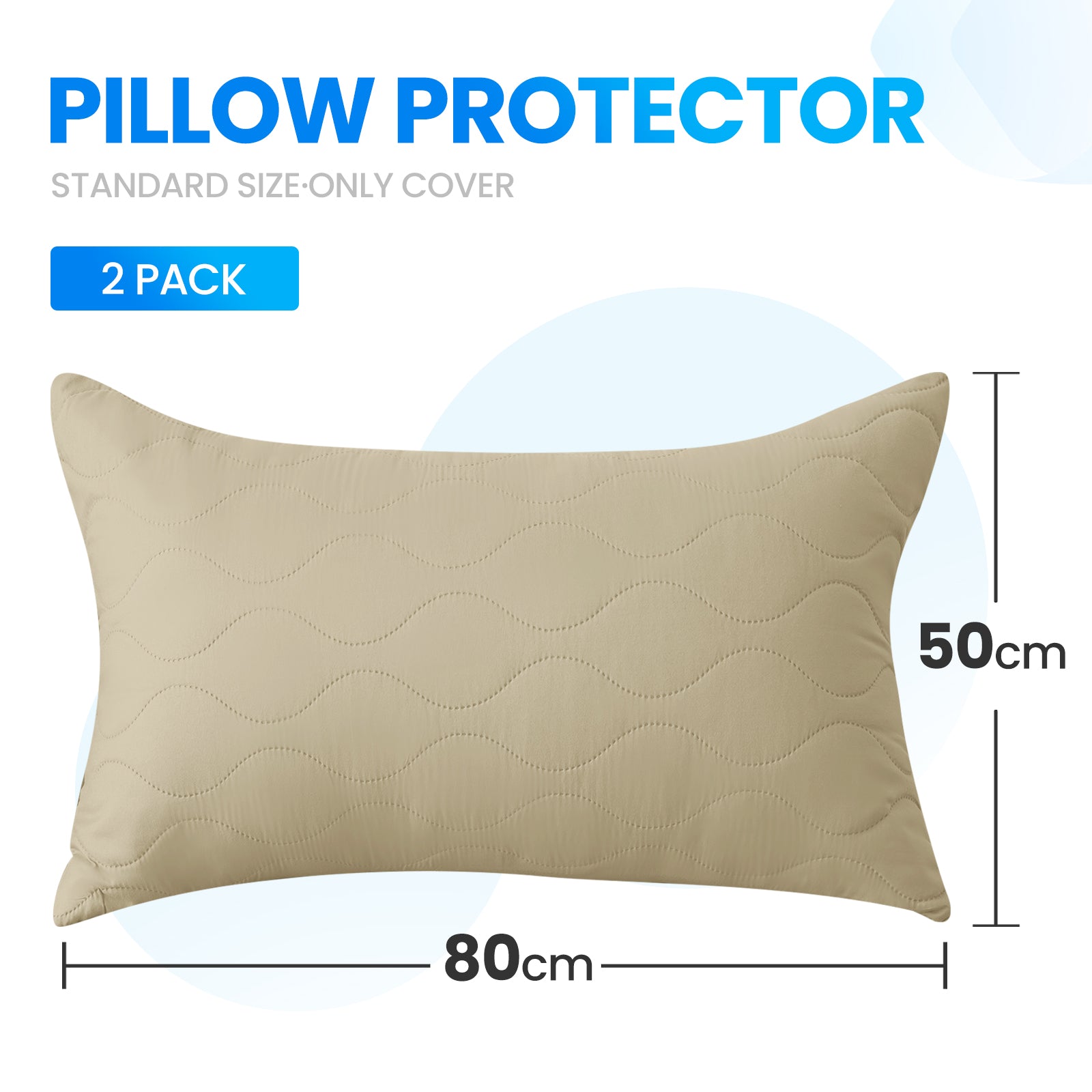 YSTYLE 2 Waterproof Pillowcases 50x80cm Breathable Anti Mite-YSTYLE
