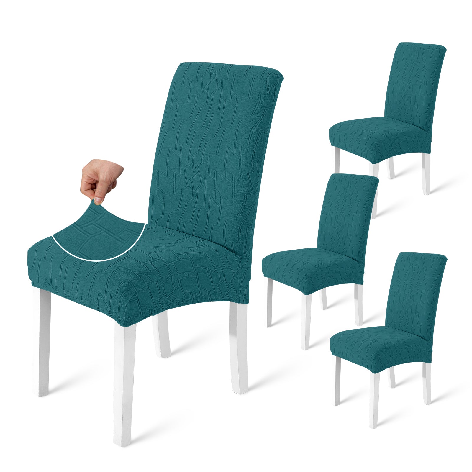 Ystyle 4-Piece Chair Covers with Backrest, Elastic Living Room Kitchen Chair Slipcovers, Soft Comfortable Anti-Scratch Chair Covers, Easy to Clean and Durable, Washable Removable