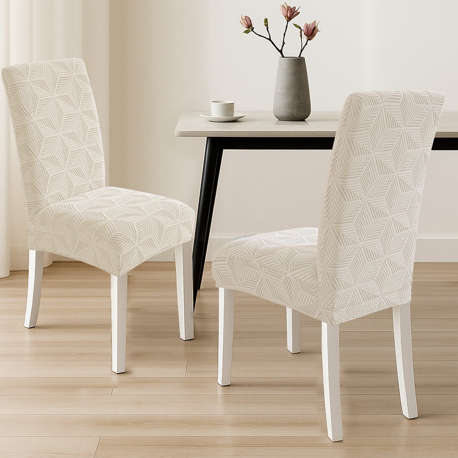 Ystyle 2-Piece Chair Covers with Backrest, Elastic Slipcovers, Universal Living Room Kitchen Chair Protectors, Cat Scratch-Resistant Modern Stain-Proof Dining Chair Covers