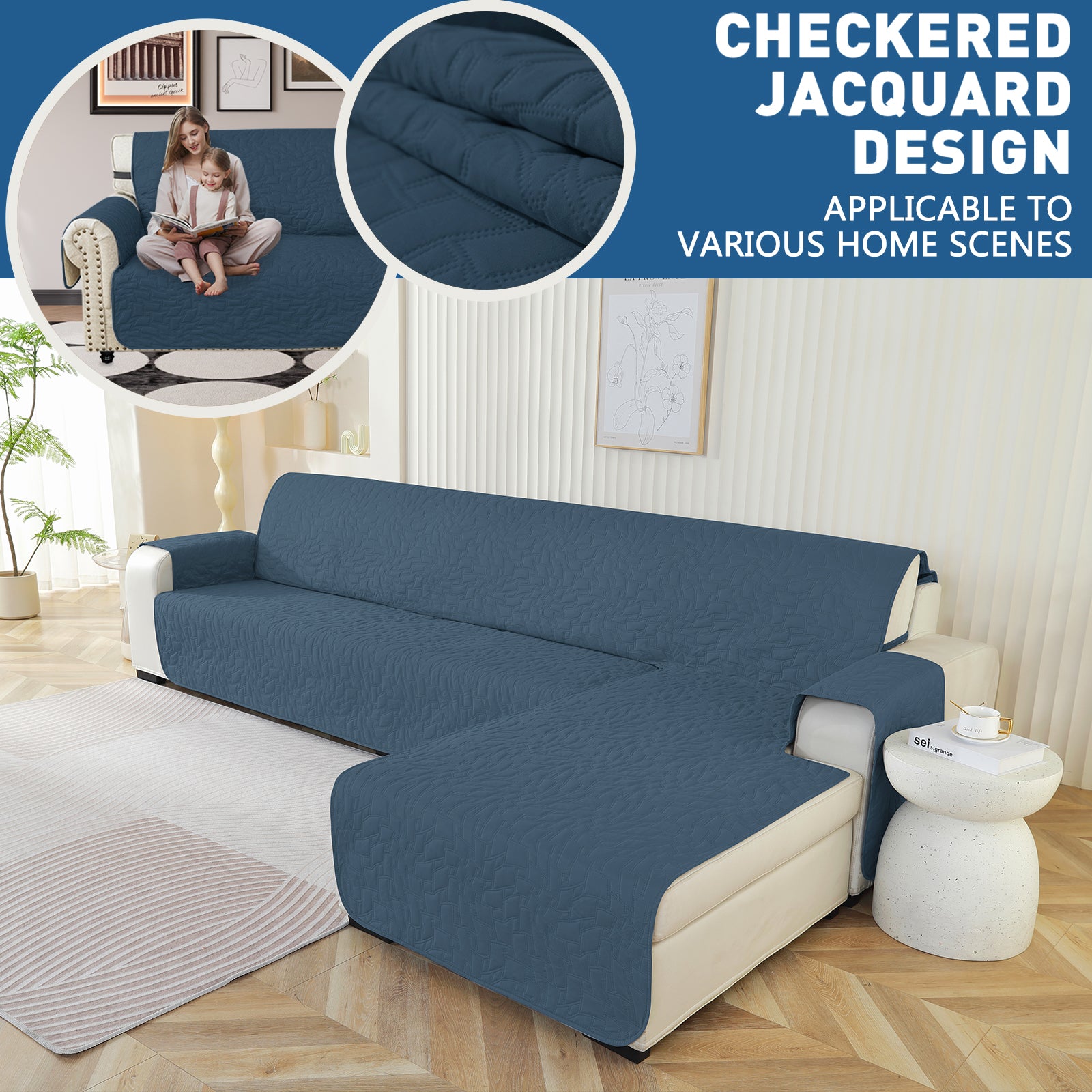 Copertura Impermeabile Reversibile per Divano Angolare a 4 Posti Penisola | YSTYLE