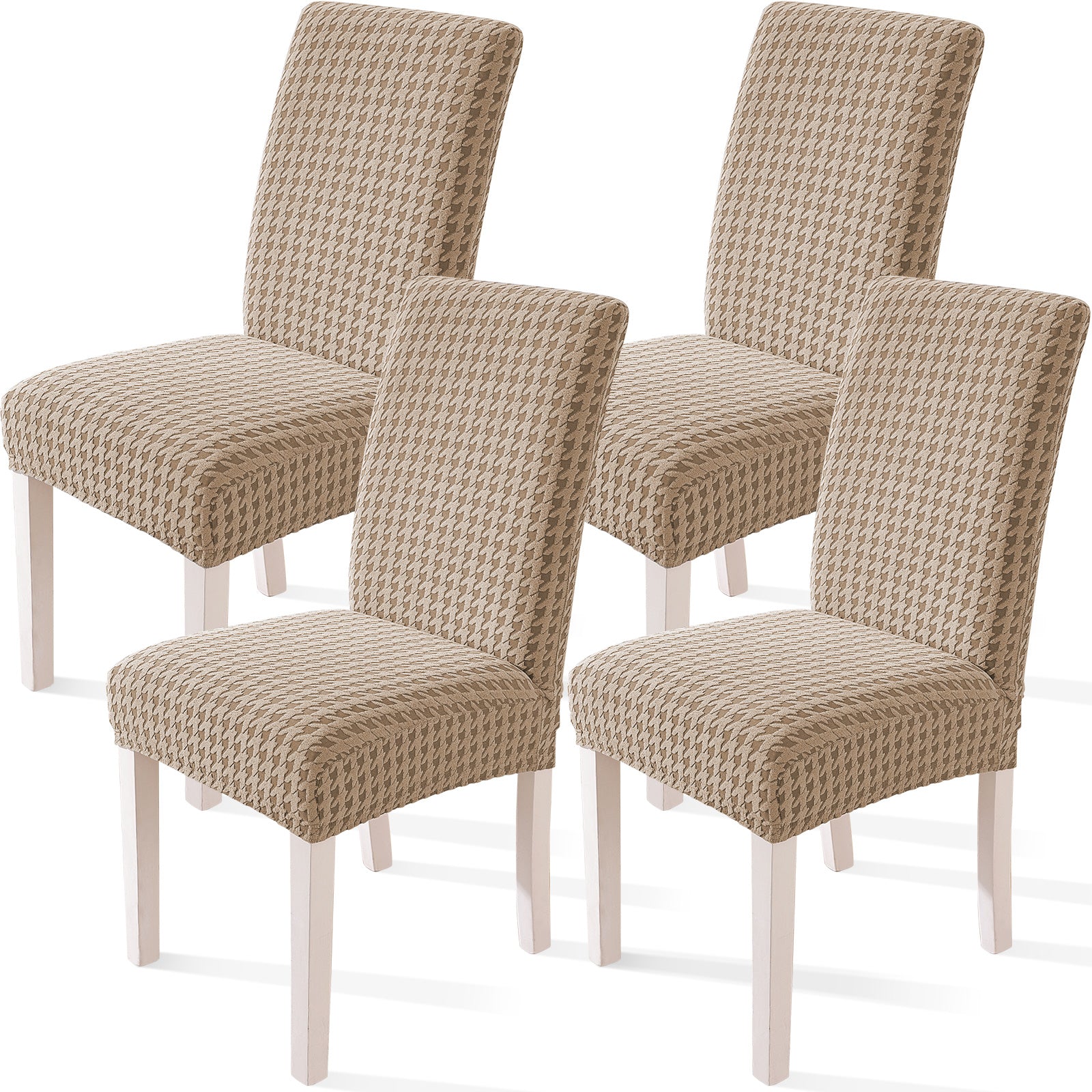 Ystyle 4-Piece Chair Covers with Backrest, Elastic Living Room Kitchen Chair Slipcovers, Universal Stretch Dining Chair Covers, Modern Cat-Scratch Resistant Chair Protectors
