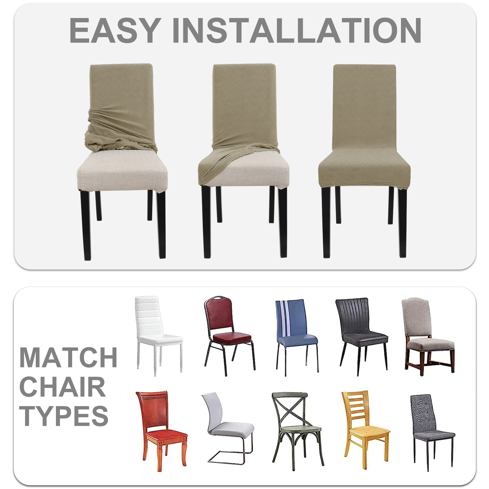 YSTYLE 2 pezzi coprisedie elastici con motivo jacquard a diamante