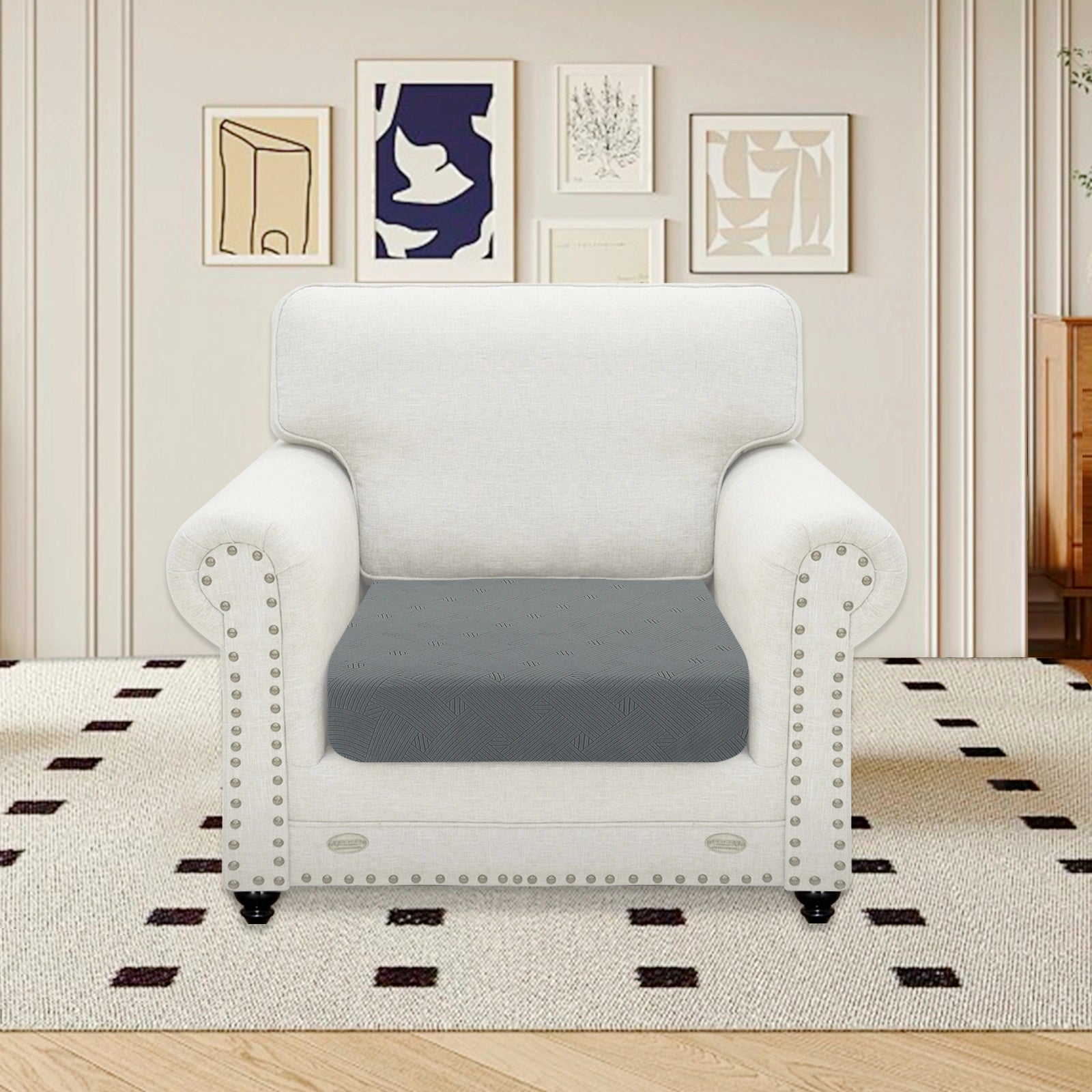 YSTYLE Sofá 1 Pieza Manta para Asiento – Ajuste Elástico, Antideslizante, Patrón Geométrico, Uso Universal, Protección Total - Patrón Entrelazado