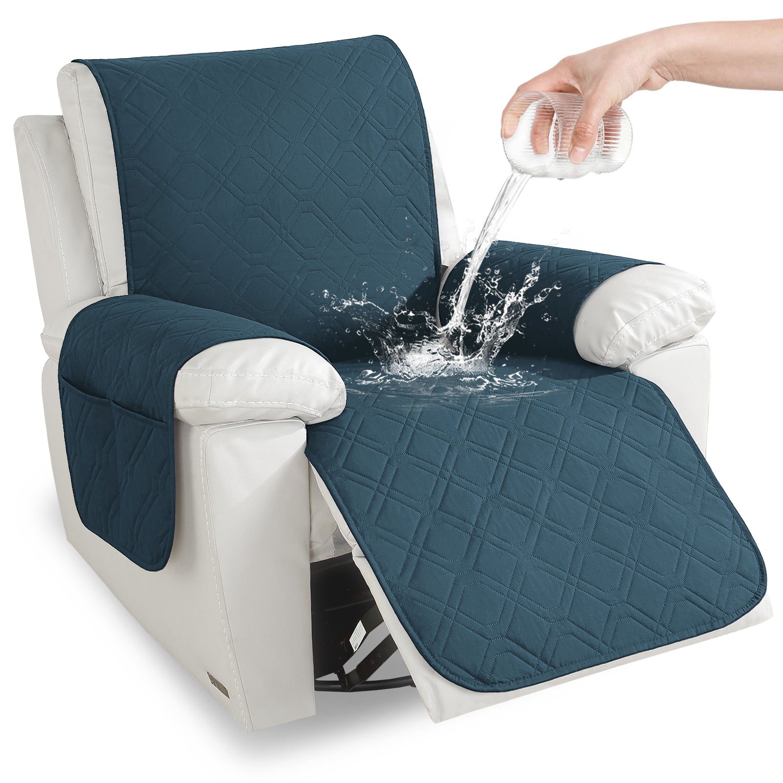 Larger imperméable Recliner Armchair couverture with accoudoirs antidérapant Pockets