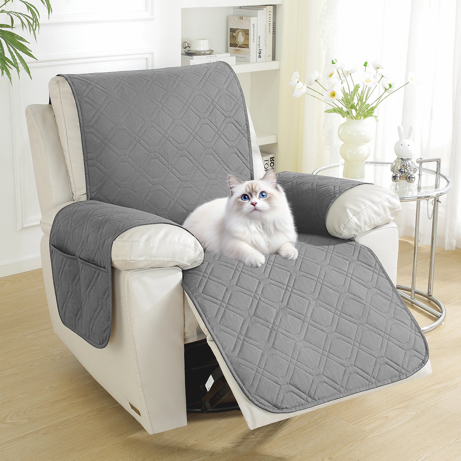 Larger imperméable Recliner Armchair couverture with accoudoirs antidérapant Pockets