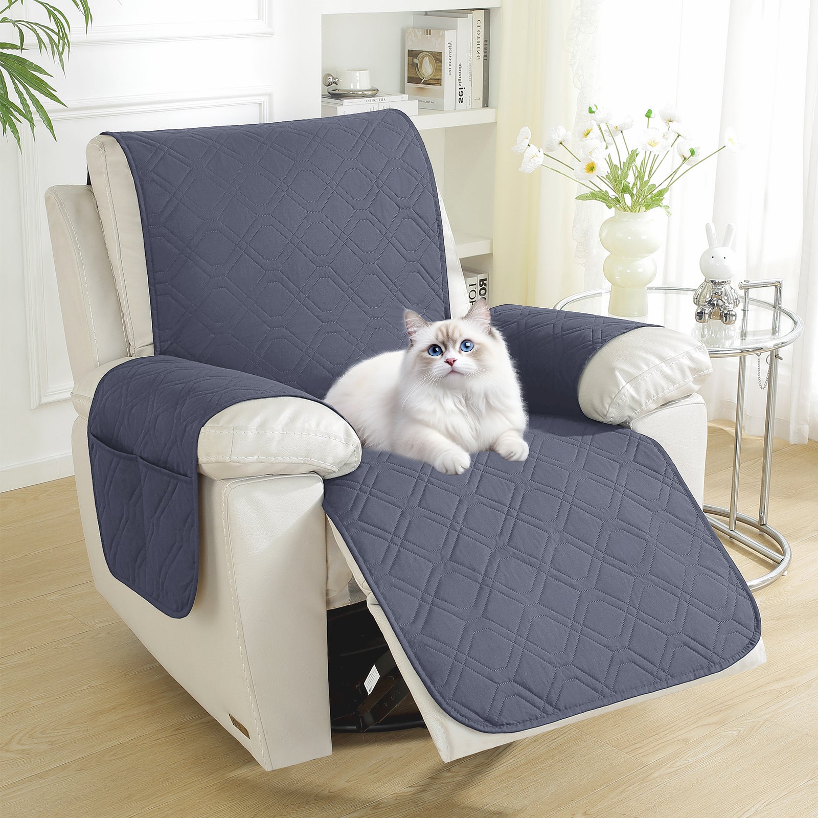 Larger imperméable Recliner Armchair couverture with accoudoirs antidérapant Pockets