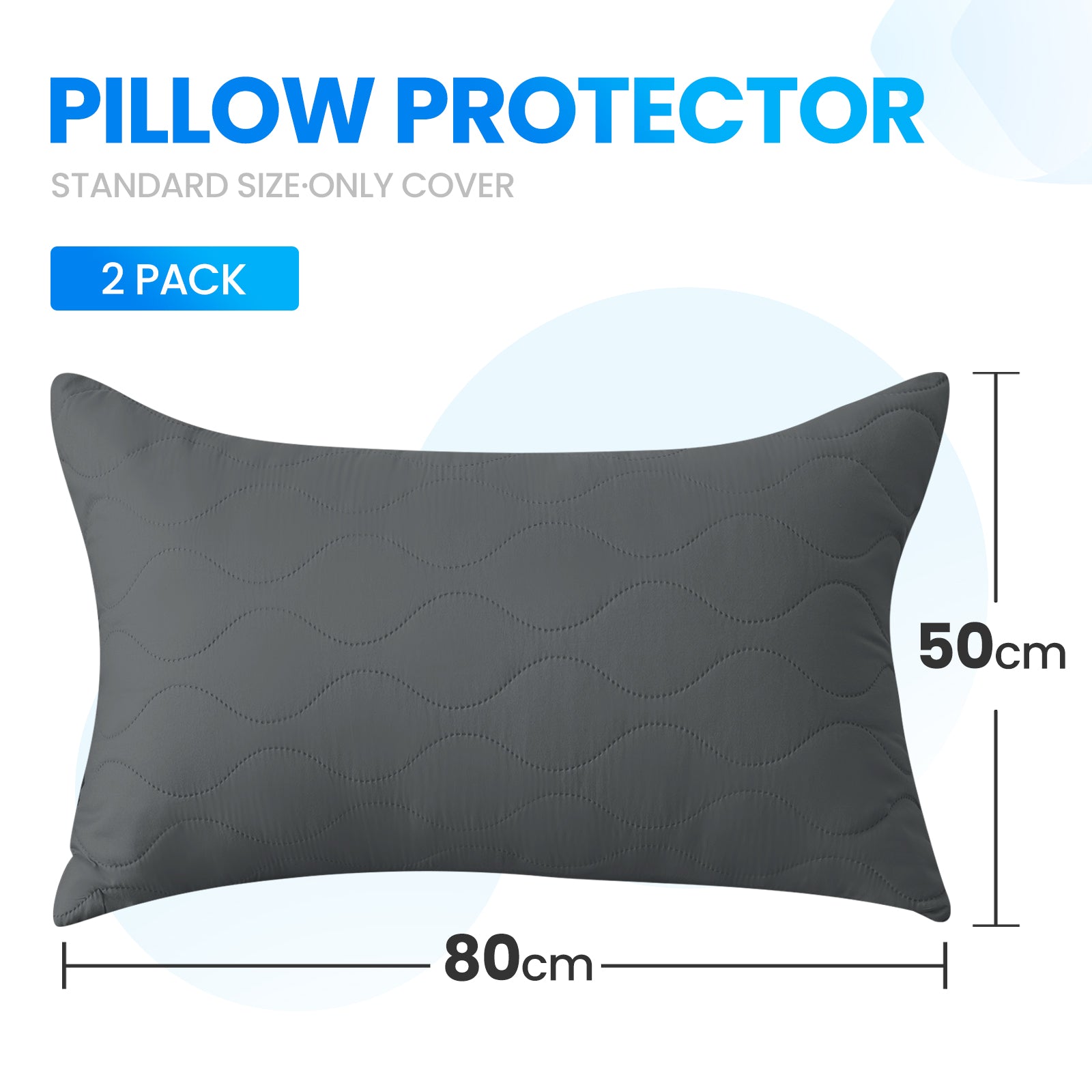YSTYLE 2 Waterproof Pillowcases 50x80cm Breathable Anti Mite-YSTYLE