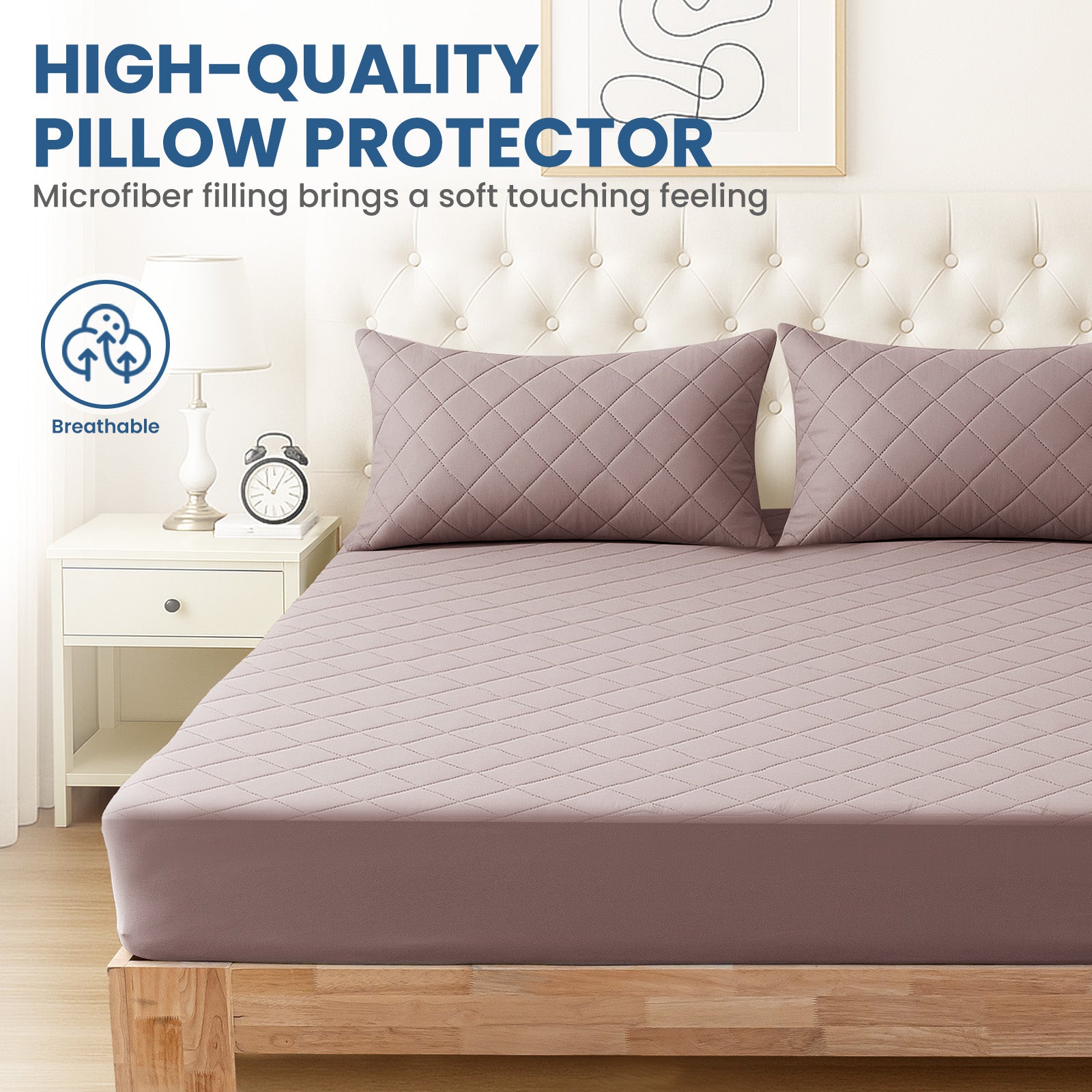 YSTYLE 2 Pieces Waterproof Bed Pillowcases 50x80cm Anti Mite-YSTYLE