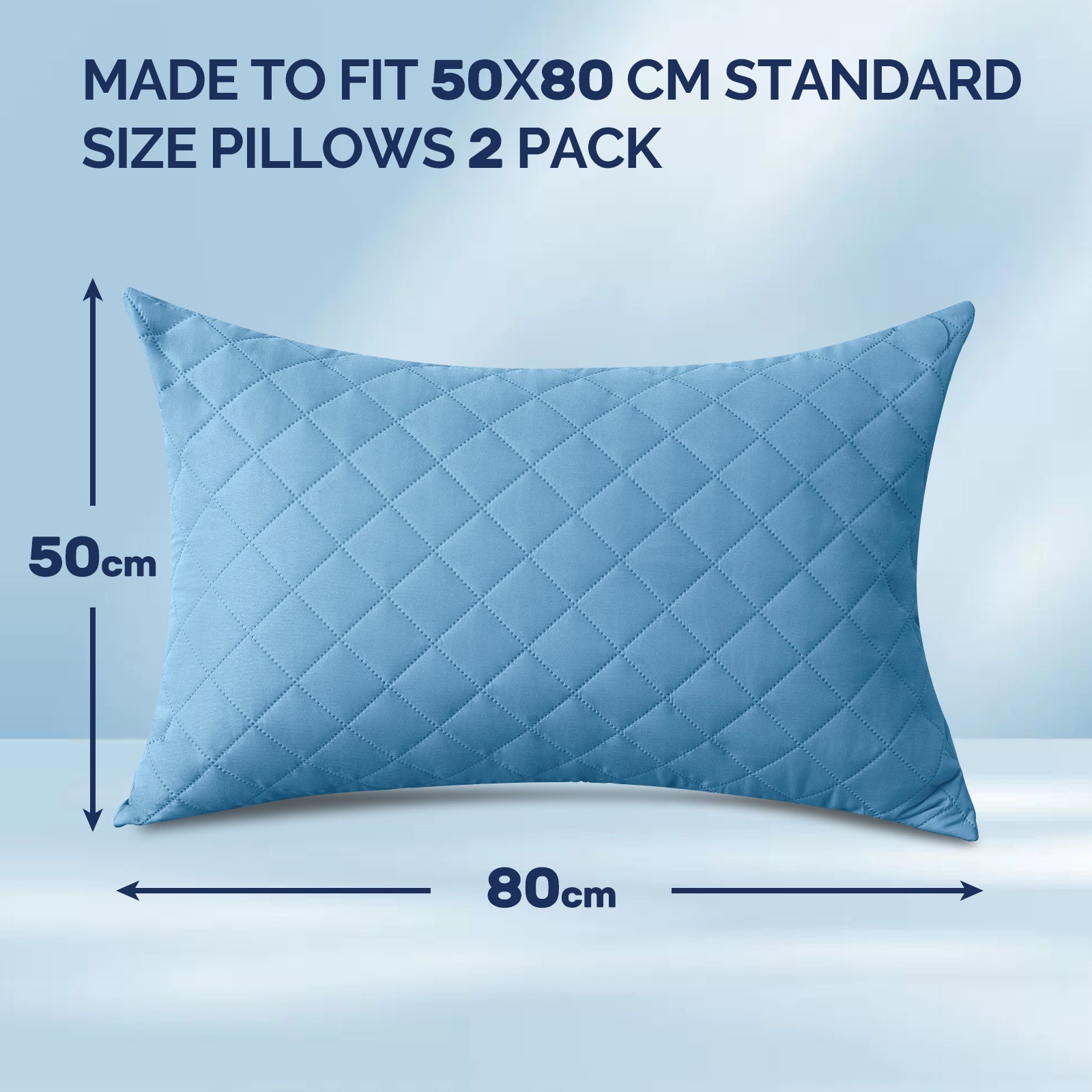 YSTYLE 2 Waterproof Pillowcases 50x80cm Breathable Anti Mite-YSTYLE
