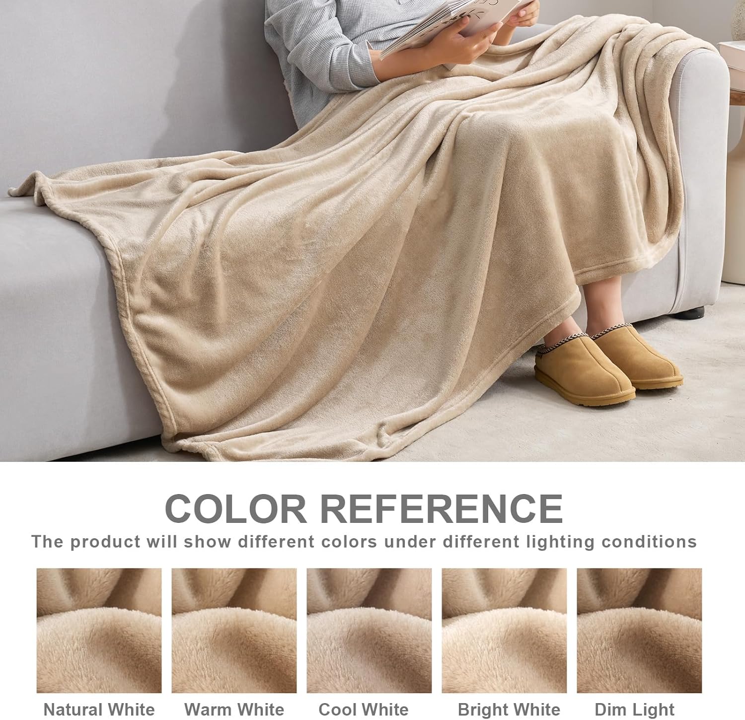 YSTYLE Soft Flannel Fleece Twin Blanket Plush Throw 160 x 200 CM