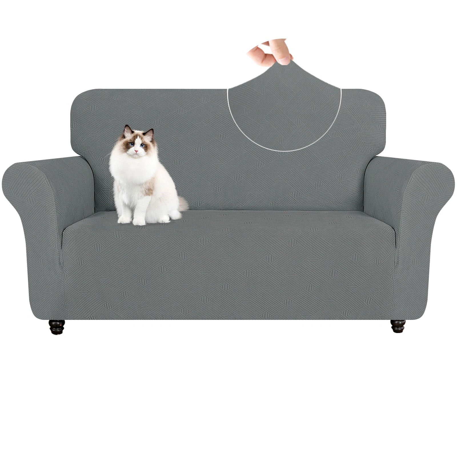YSTYLE 2 Asientos Sofá Cubierta - Elástica, Antideslizante, Amigable con Mascotas, Lavable, Invernal - Patrón Entrelazado