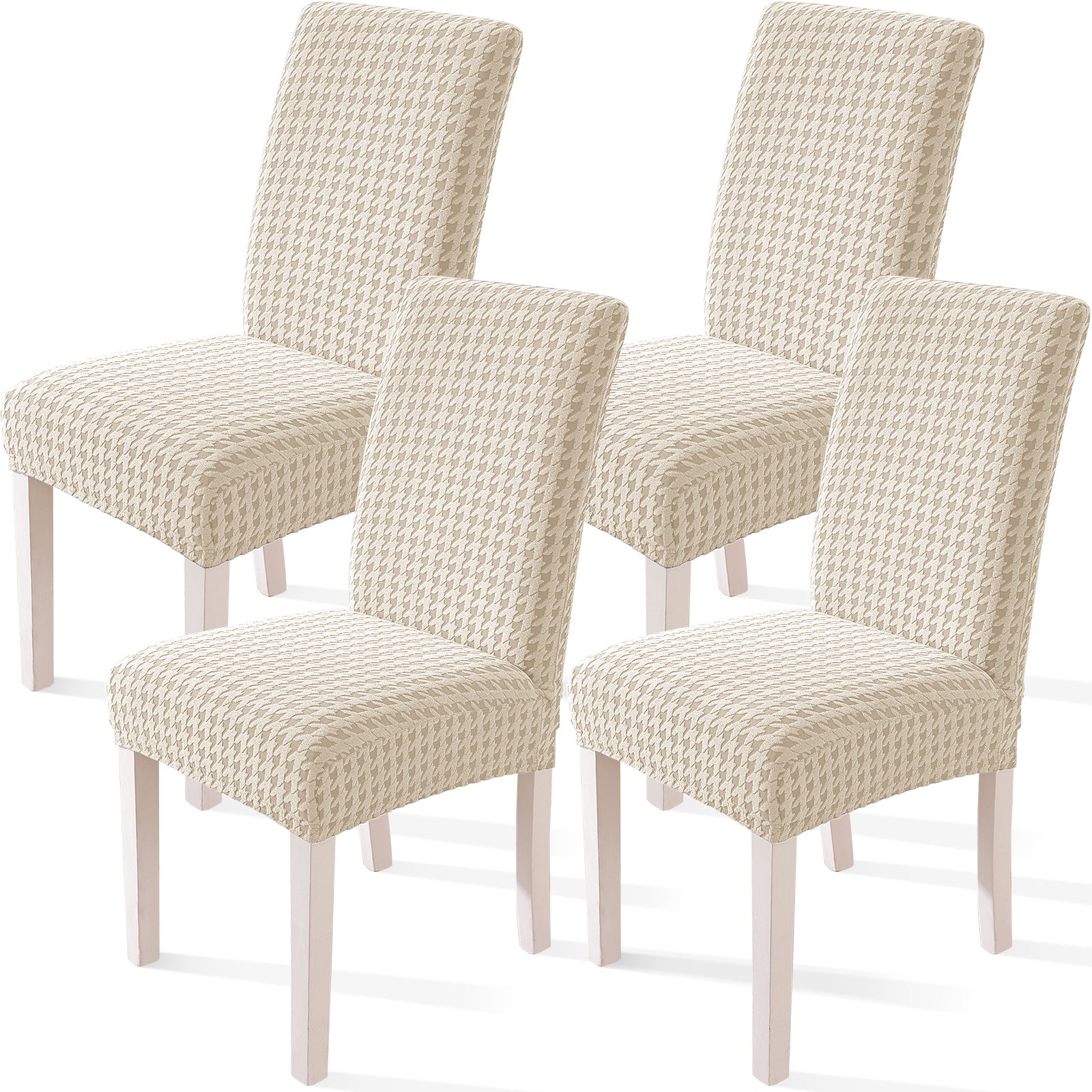 Ystyle 4-Piece Chair Covers with Backrest, Elastic Living Room Kitchen Chair Slipcovers, Universal Stretch Dining Chair Covers, Modern Cat-Scratch Resistant Chair Protectors