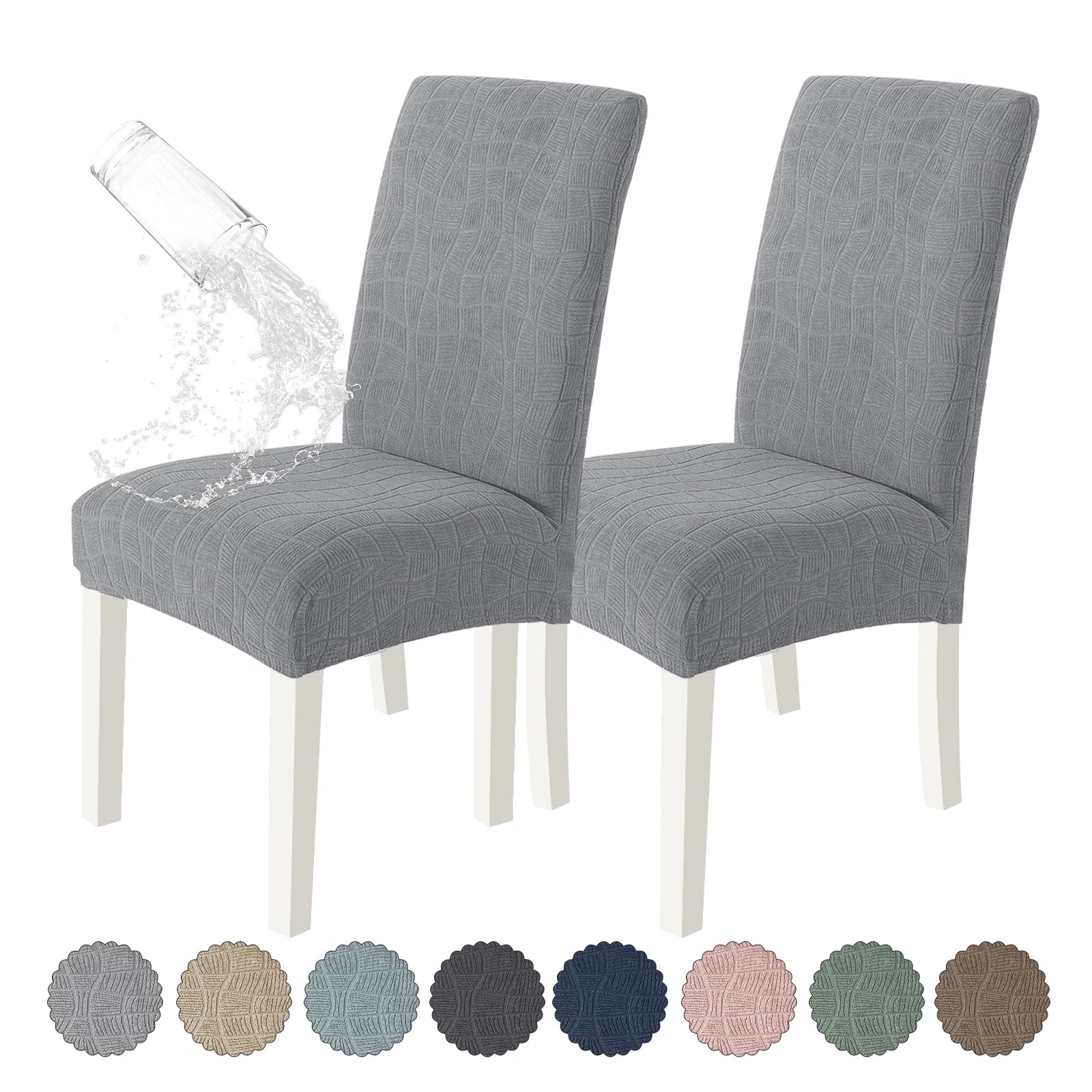 YSTYLE 4 PCS Fundas para Sillas – Ajuste Elástico, Resistente a los Rayones, Protector Universal para Sillas de Comedor - Ondulado 