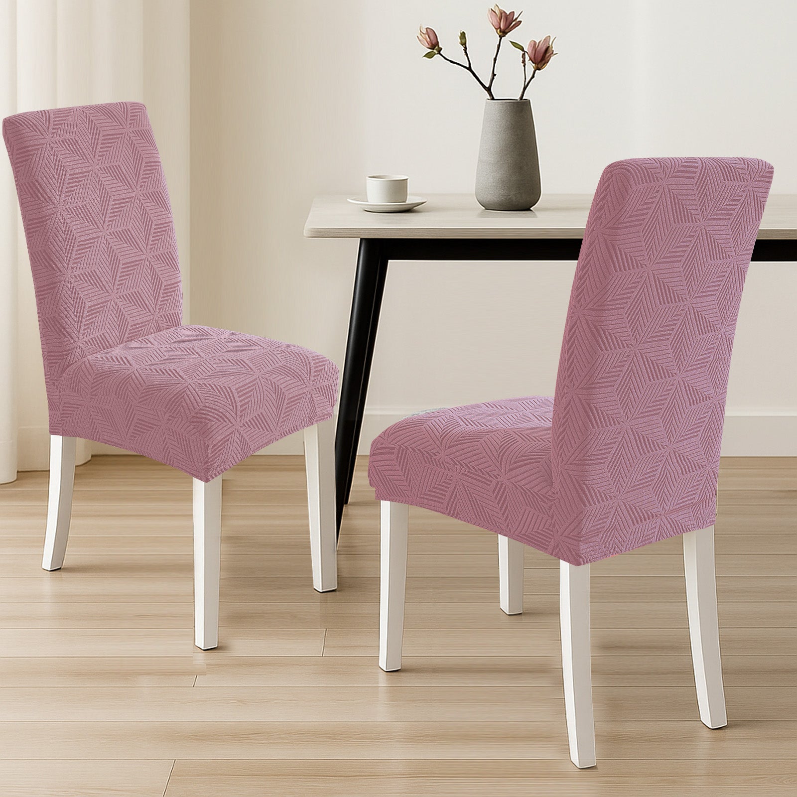 Ystyle 2-Piece Chair Covers with Backrest, Elastic Slipcovers, Universal Living Room Kitchen Chair Protectors, Cat Scratch-Resistant Modern Stain-Proof Dining Chair Covers