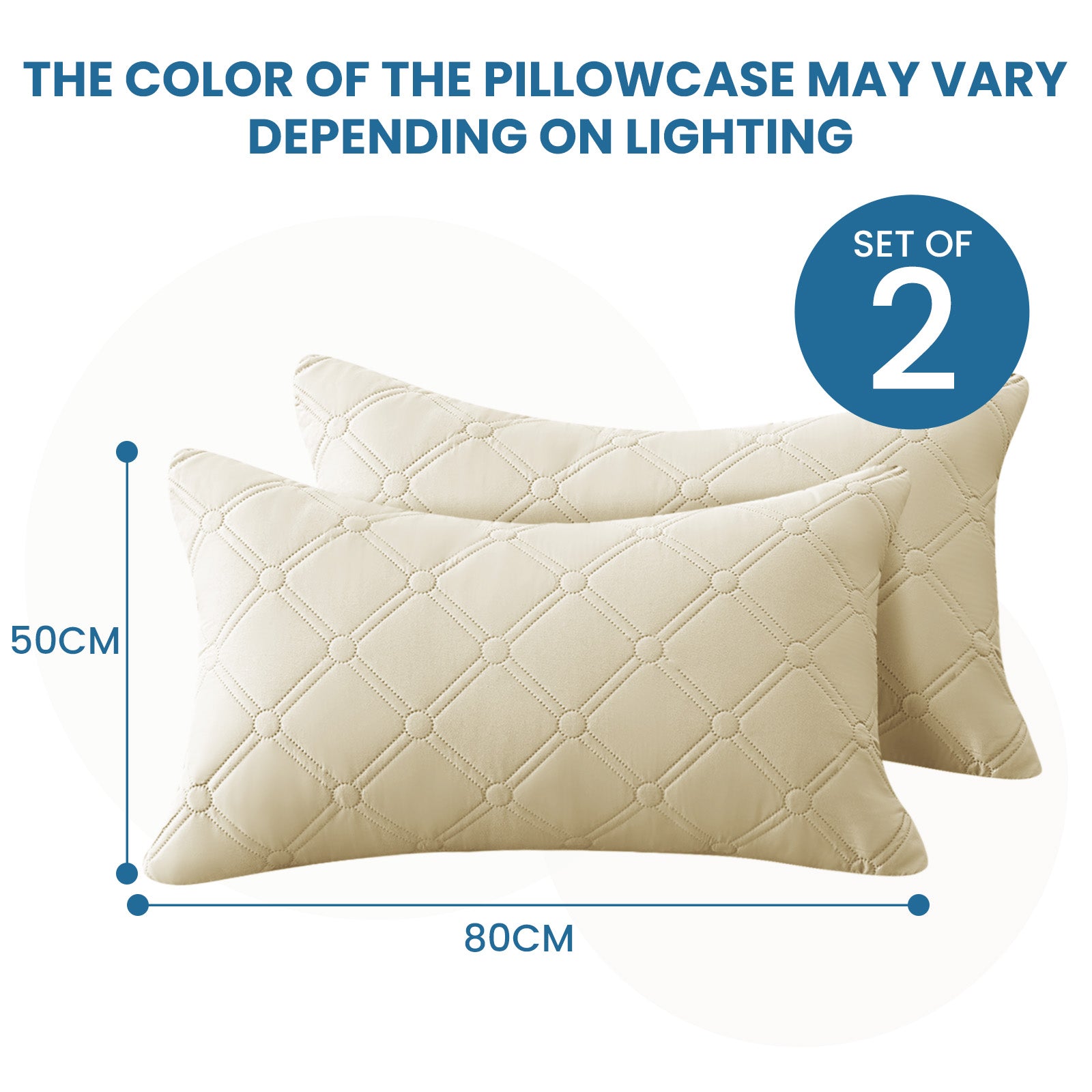 Ystyle Waterproof Pillow Protectors 50x80 cm Set of 2, Scratch-Resistant Pillowcase Covers