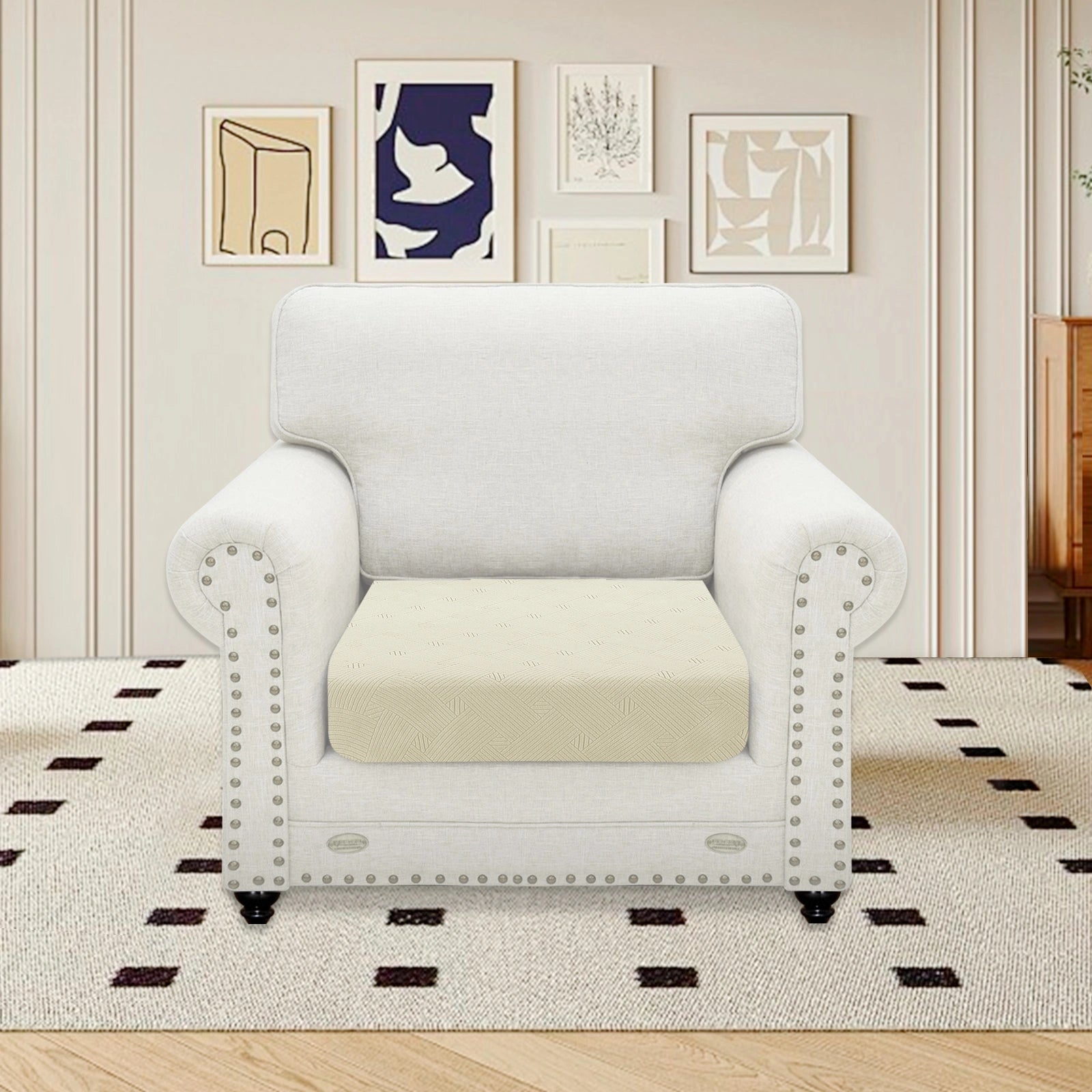 YSTYLE Sofá 1 Pieza Manta para Asiento – Ajuste Elástico, Antideslizante, Patrón Geométrico, Uso Universal, Protección Total - Patrón Entrelazado