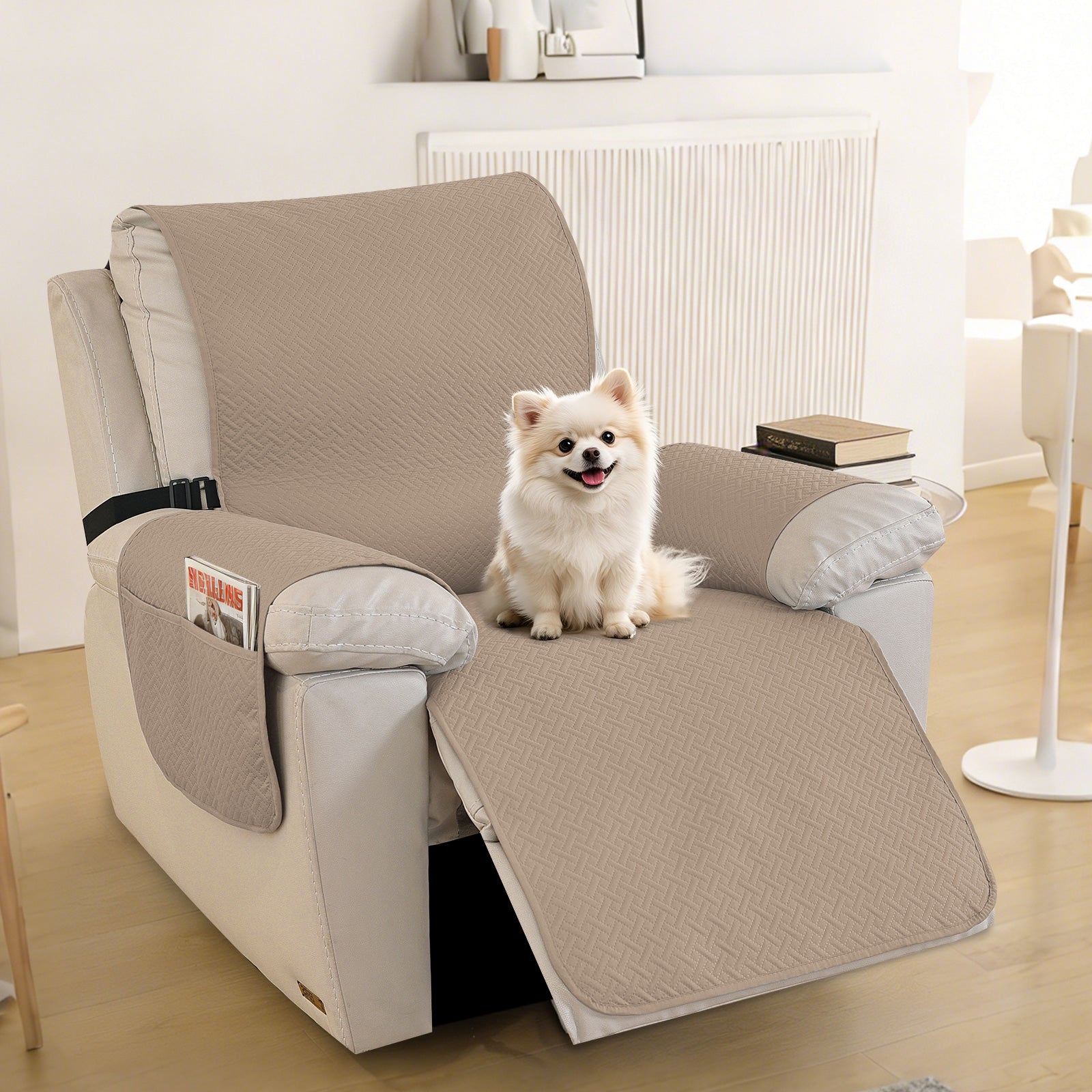 imperméable Armchair couverture with antidérapant Back and Side Pockets