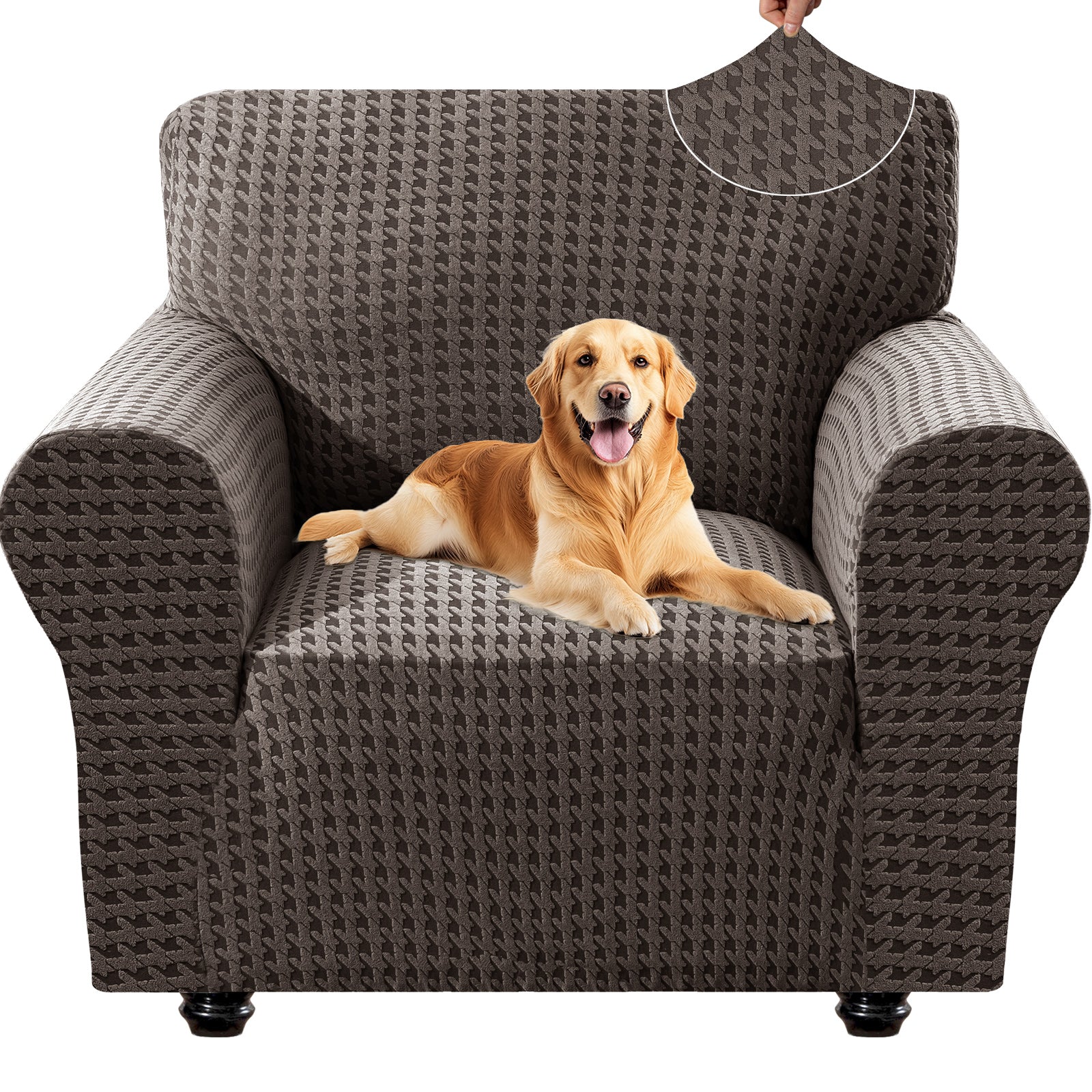 Ystyle 1-Seat Sofa Cover with Armrests, Elastic Universal Seat Cover, Anti-Scratch Universal Sofa Cover, Anti-Slip Washable Sofa Protector, Stain-Resistant