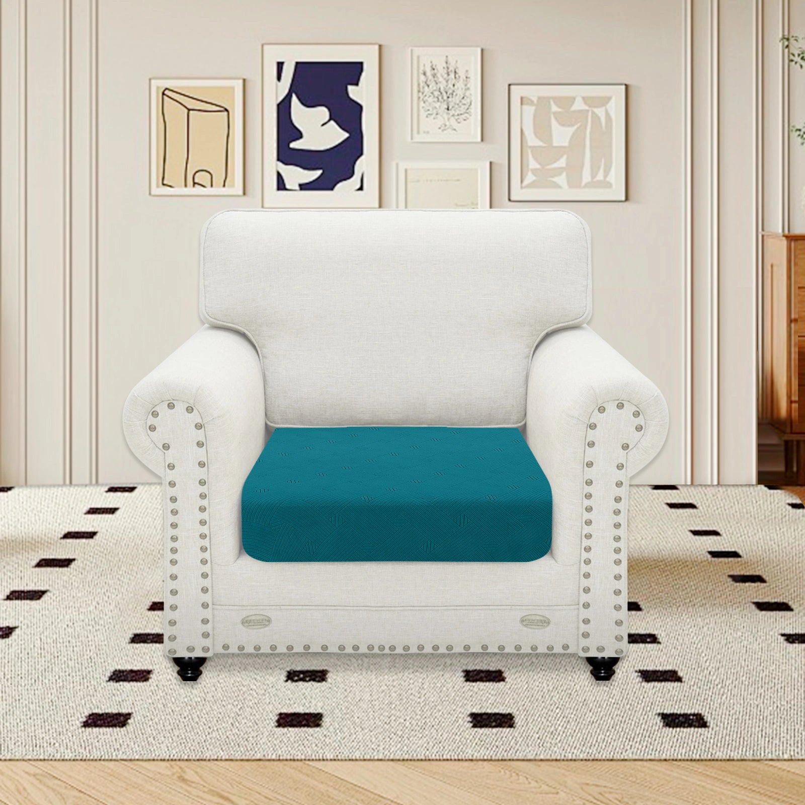 YSTYLE Sofá 1 Pieza Manta para Asiento – Ajuste Elástico, Antideslizante, Patrón Geométrico, Uso Universal, Protección Total - Patrón Entrelazado