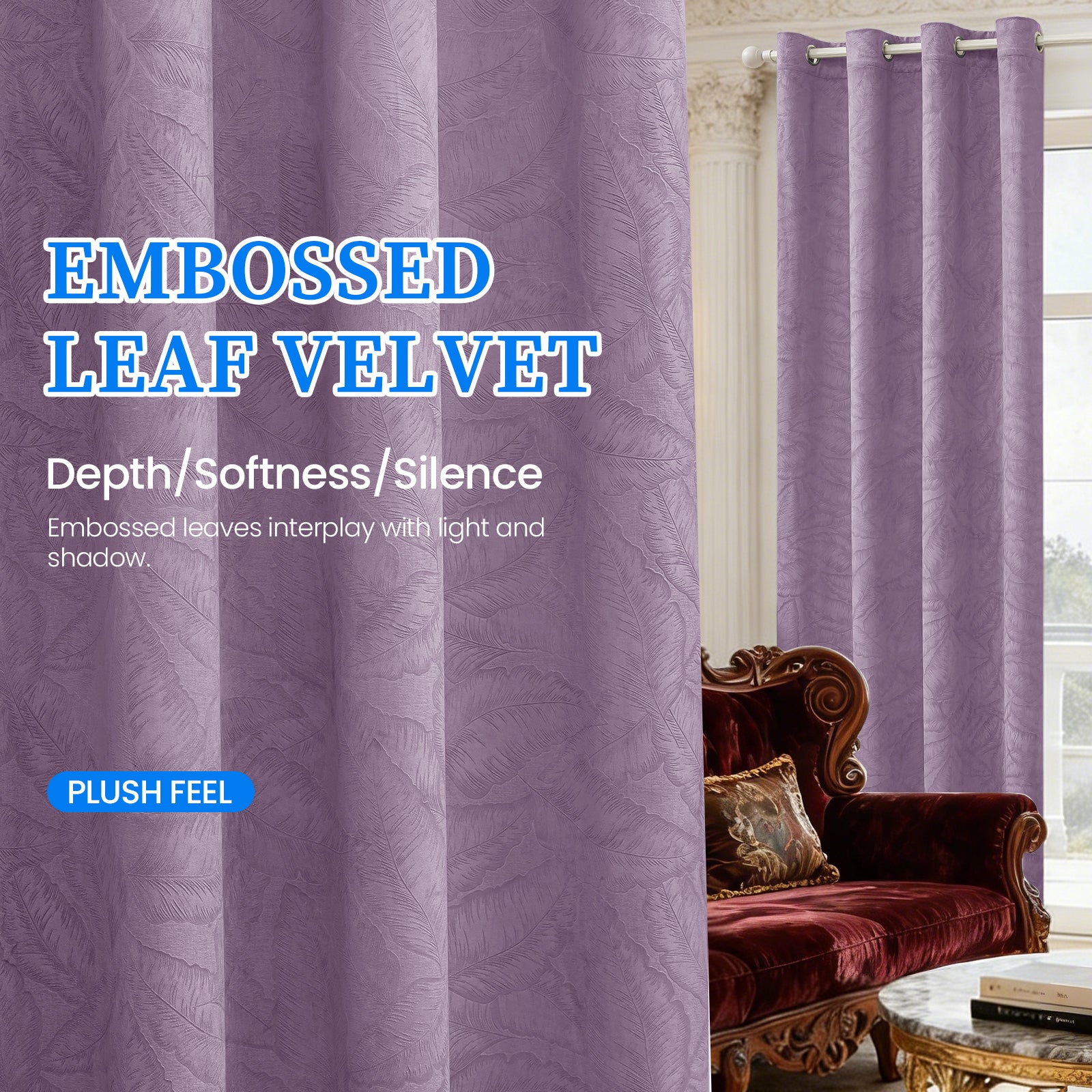 2 Pieces rideaux opacifiants with Stainless Steel Eyelets thermique Polyester Panels