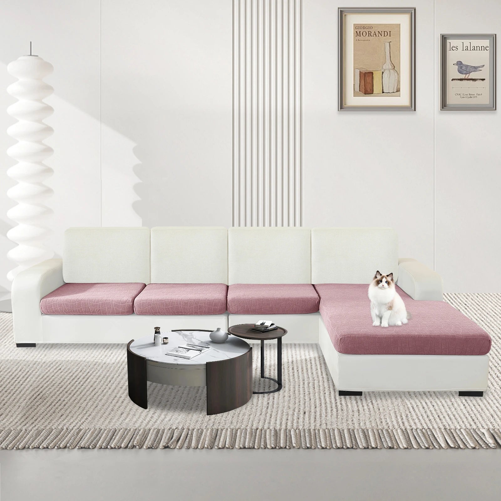ESTILO Y-L Forma & Asiento de 3 Plazas Cubierta de Almohada Impermeable – Ajuste elástico, Antideslizante, Elástica, Lavable, Uso Universal-Onda