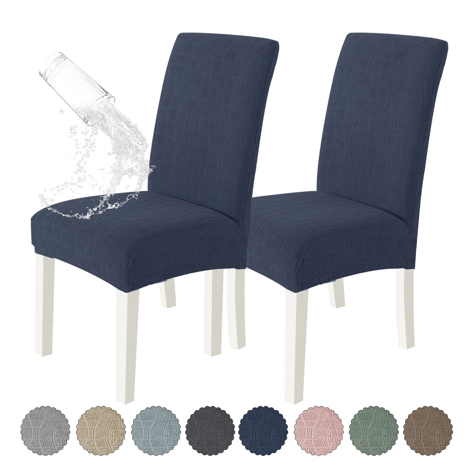 YSTYLE 4 PCS Fundas para Sillas – Ajuste Elástico, Resistente a los Rayones, Protector Universal para Sillas de Comedor - Ondulado 