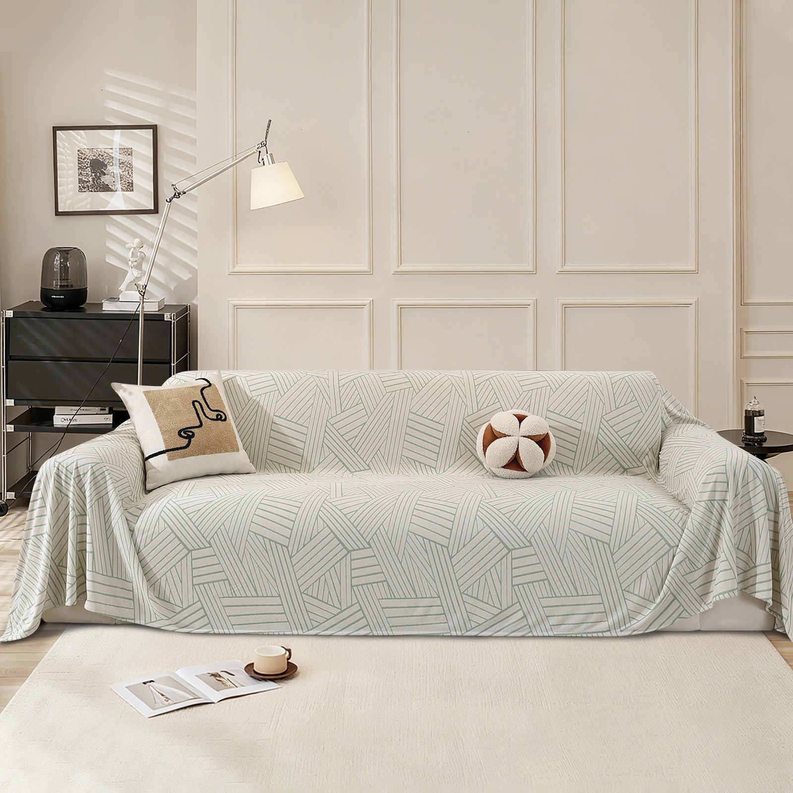 Ystyle Sofa Cover 180x380 CM, Non-Slip Full Sofa Protector, Cat Scratch-Resistant Sofa Cover, Washable Stain-Proof Sofa Slipcover, Ideal as Decorative Throw or Picnic Blanket