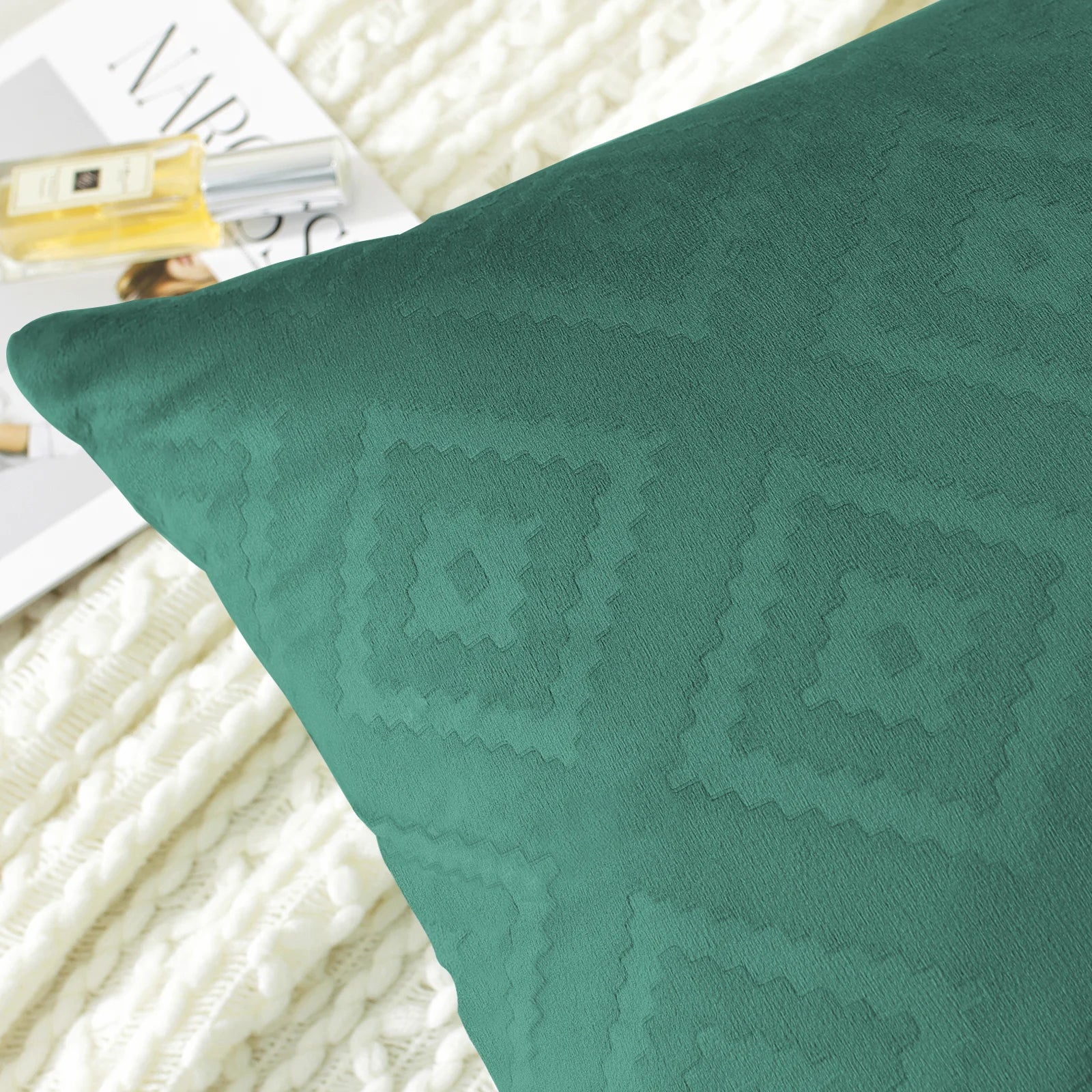 YSTYLE Fundas para cojines de sofá de terciopelo, fundas para almohadas decorativas, 2 piezas, cremallera oculta, forma cuadrada. 