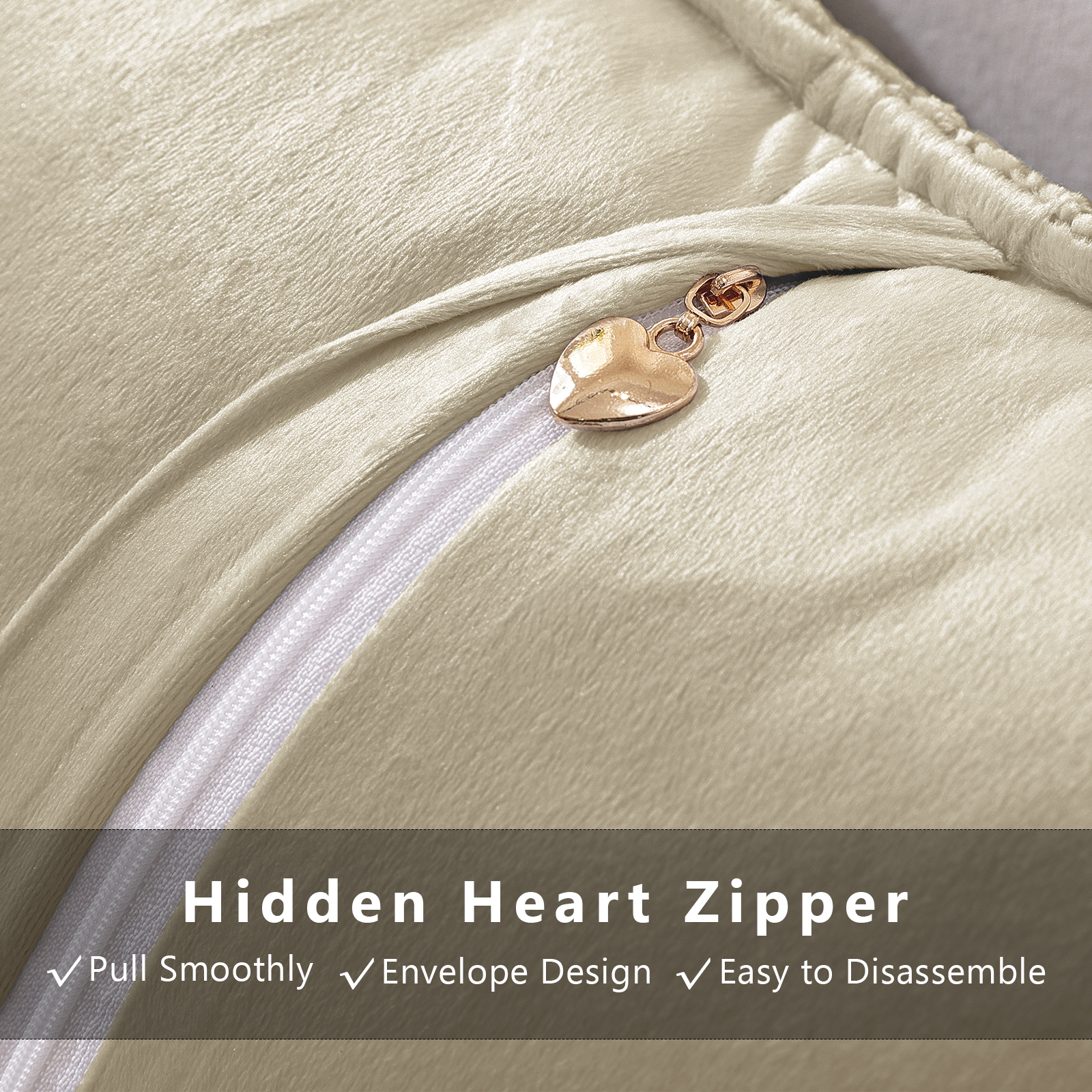 Ystyle Chenille Sofa Cushion Covers 40 x 40 cm, 2 Pieces, Soft Durable Cushion Cover, Cushion Cover with Corazón Shape, Decorative Cushion Covers Living Room