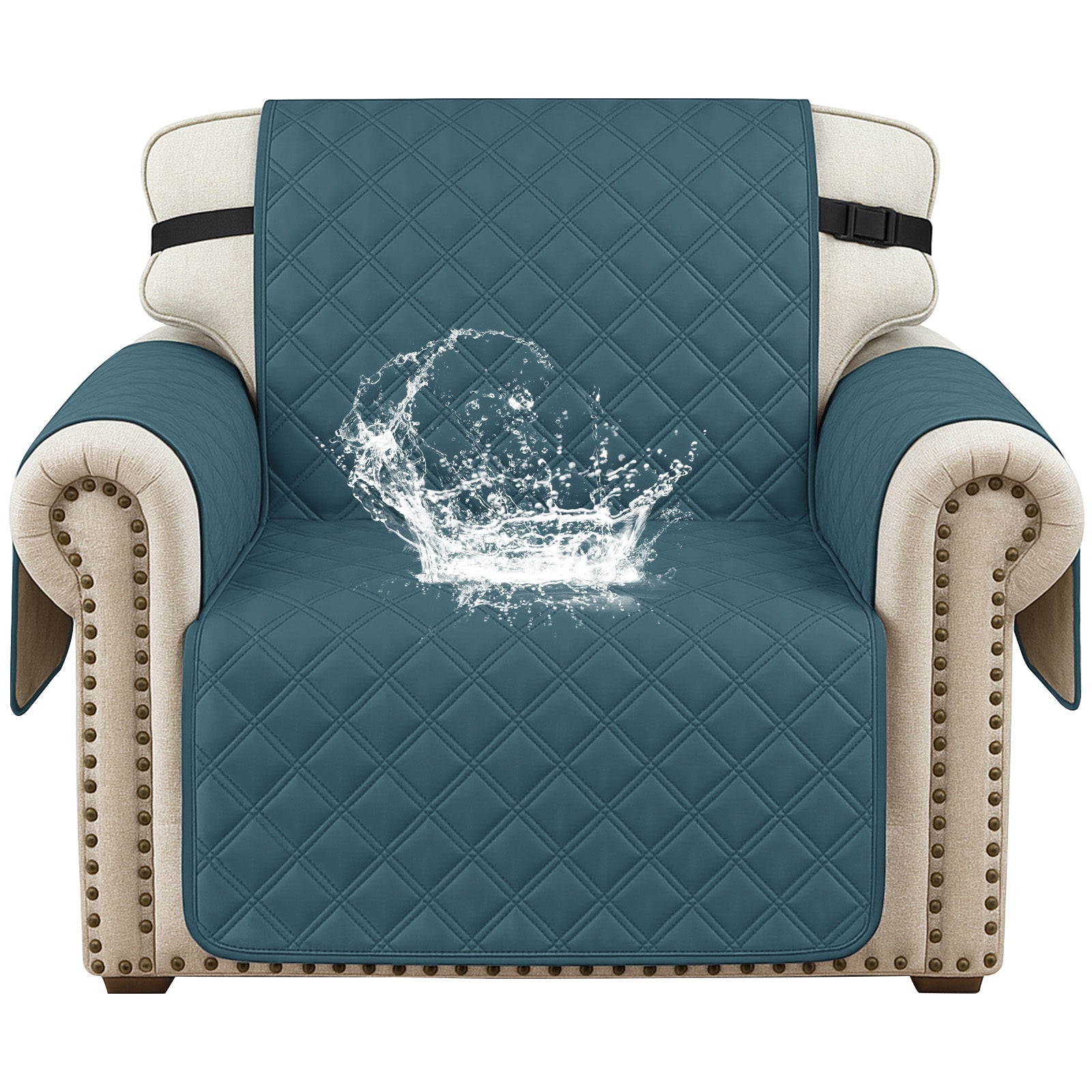 Ystyle 100% Waterproof 1 Seater Armchair Cover with Side Pockets