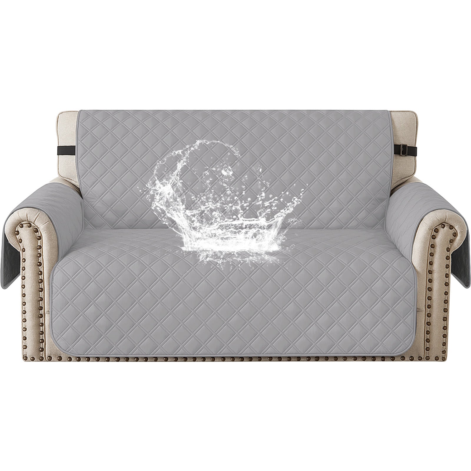 Ystyle 100% Waterproof 2 Seater Sofa Cover with Side Pockets