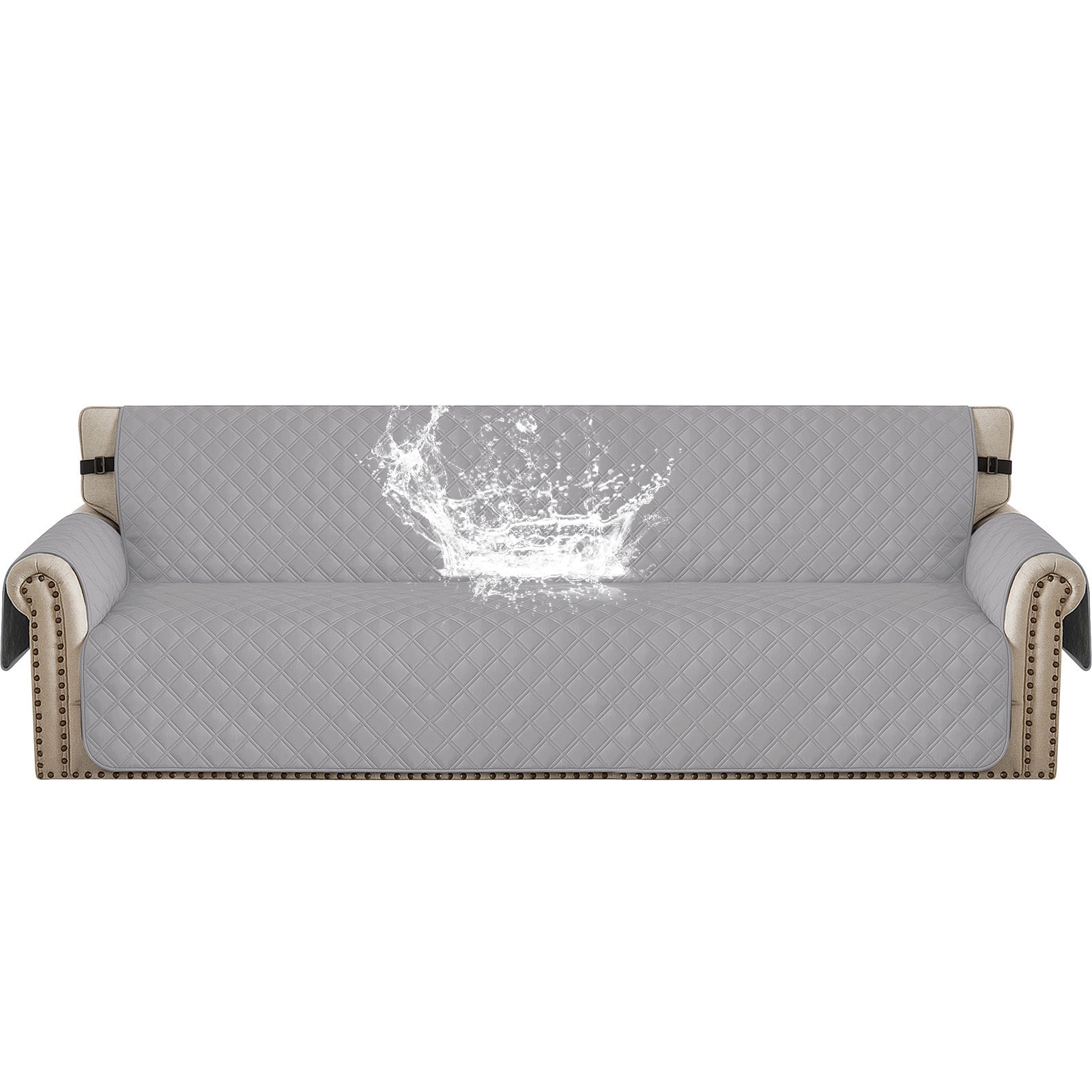 Ystyle 100% Waterproof 4 Seater Sofa Cover with Side Pockets