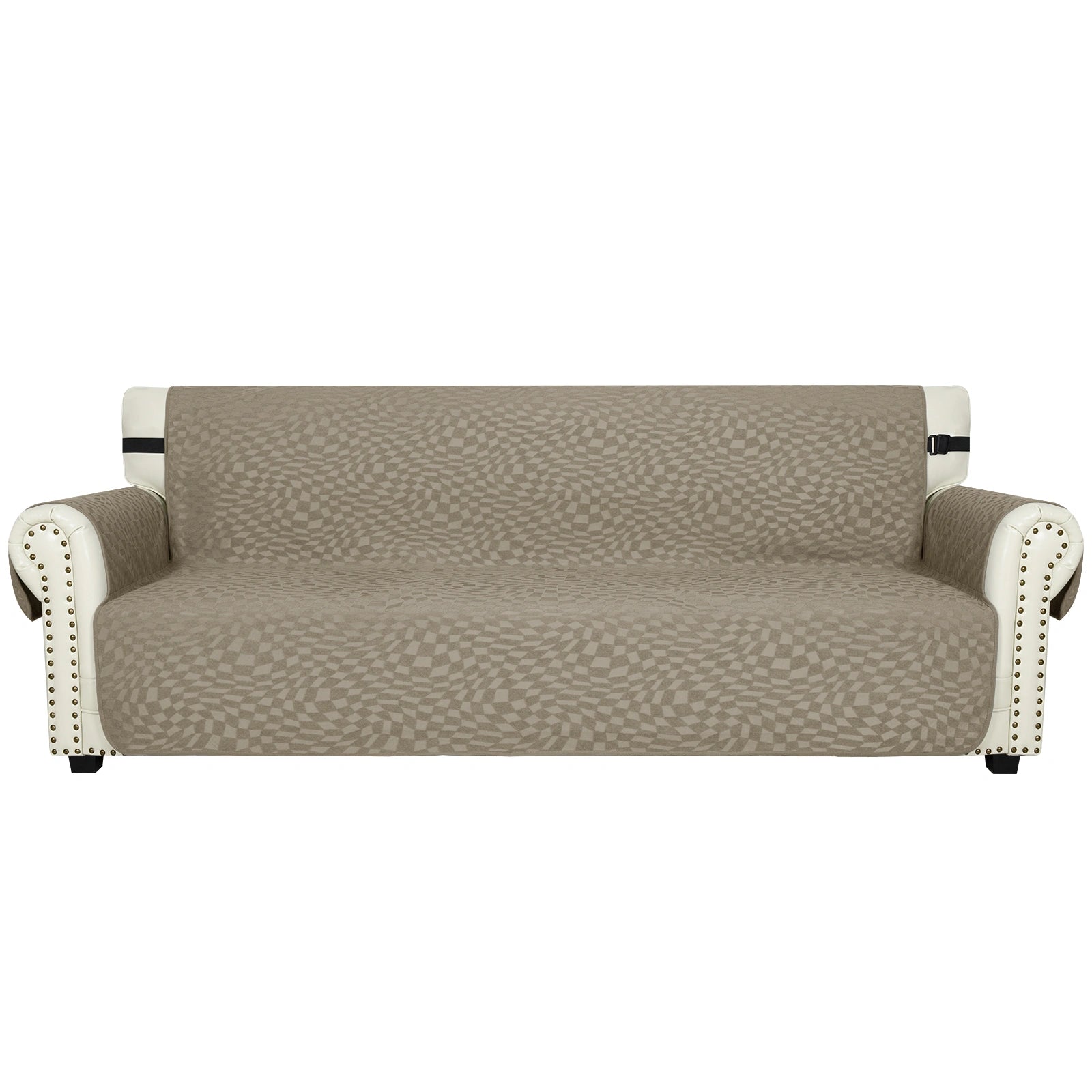 YSTYLE 4 Asientos Sofá Cubierta Impermeable – Resistente a los Arañazos de Gatos, Antideslizante con brazos, Protector de Muebles Modernos - Plaid Jacquard