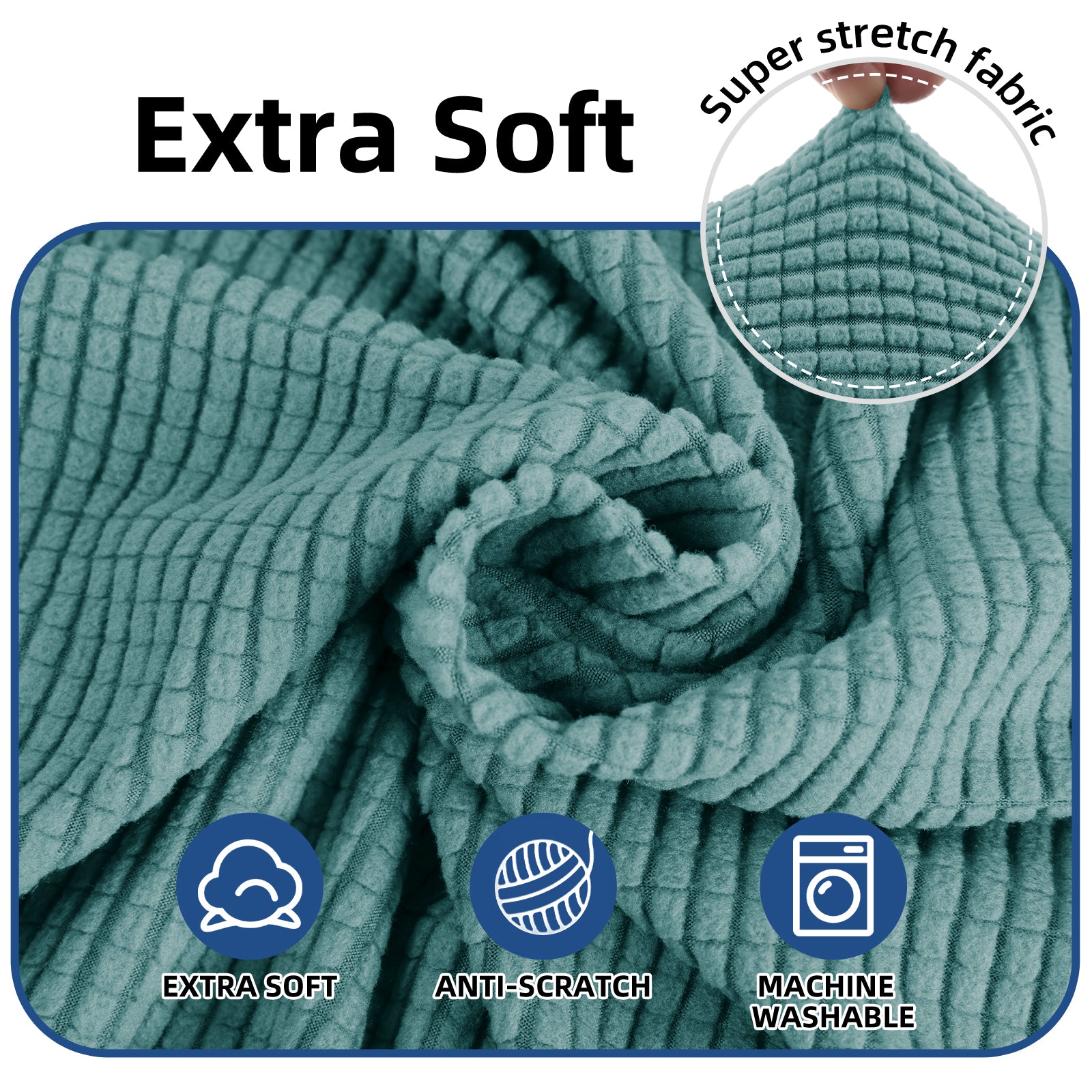 YSTYLE Cubierta de Sofá para 3 Personas – Elástica, Antideslizante y Amigable con Mascotas, Resistente a los Rayones, Lavable-Red 