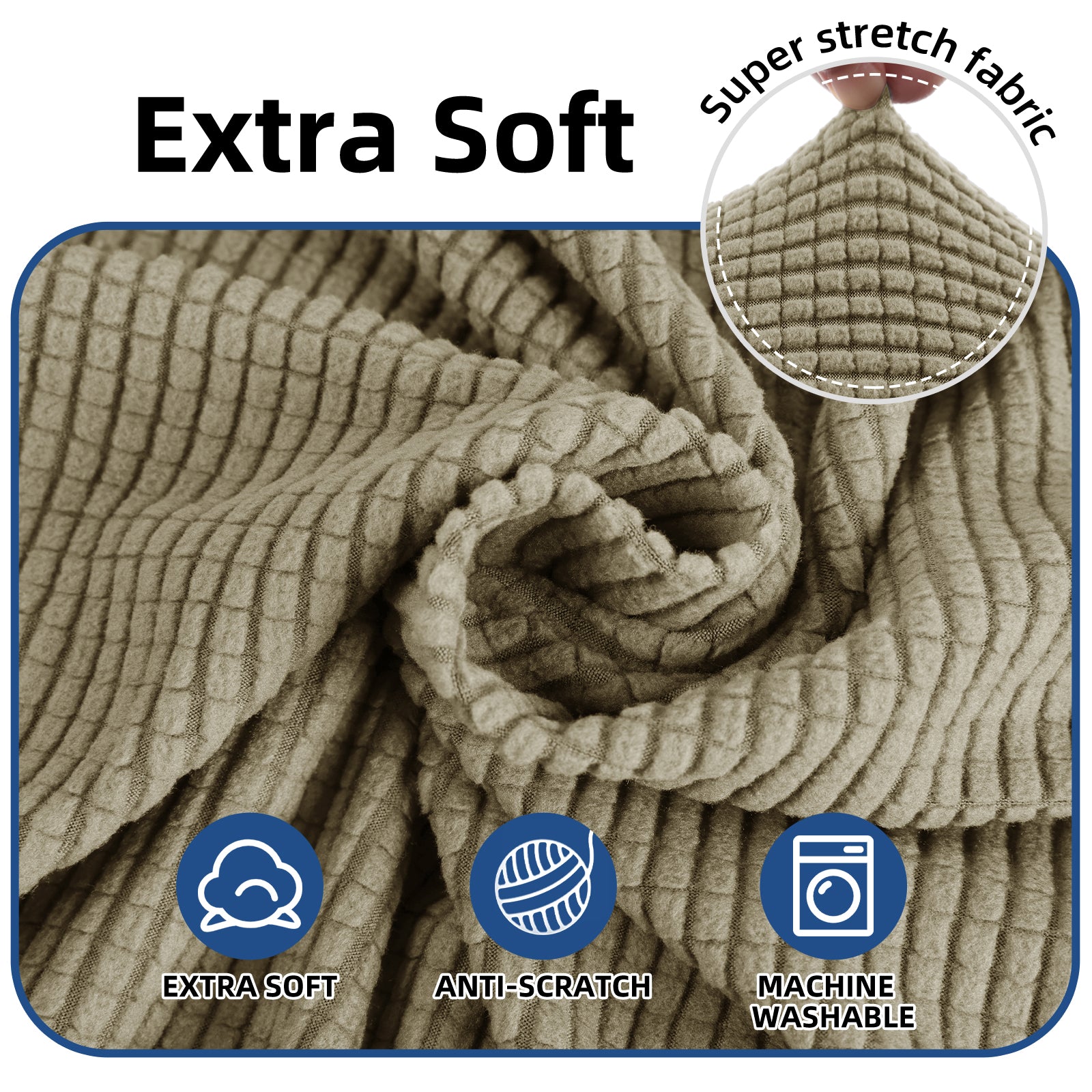 YSTYLE Cubierta de Sofá para 3 Personas – Elástica, Antideslizante y Amigable con Mascotas, Resistente a los Rayones, Lavable-Red 