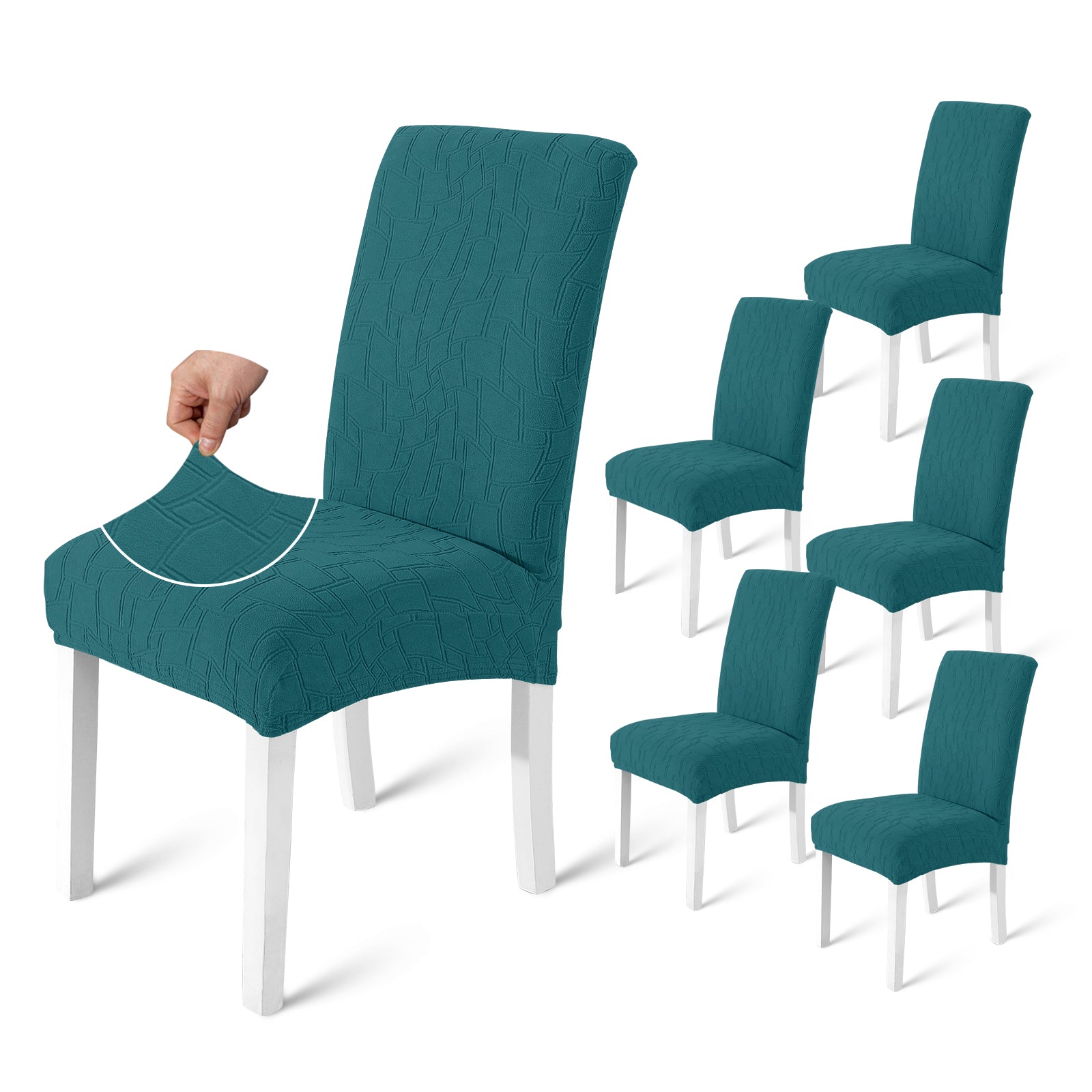 Ystyle 6-Piece Chair Covers with Backrest, Elastic Living Room Kitchen Chair Slipcovers, Soft Comfortable Anti-Scratch Chair Covers, Easy to Clean and Durable, Washable Removable