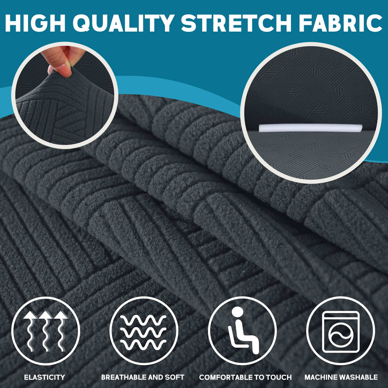 YSTYLE Hoch Stretch 1-Sitzer Sessel Bezug Anti-Rutsch Waschbar