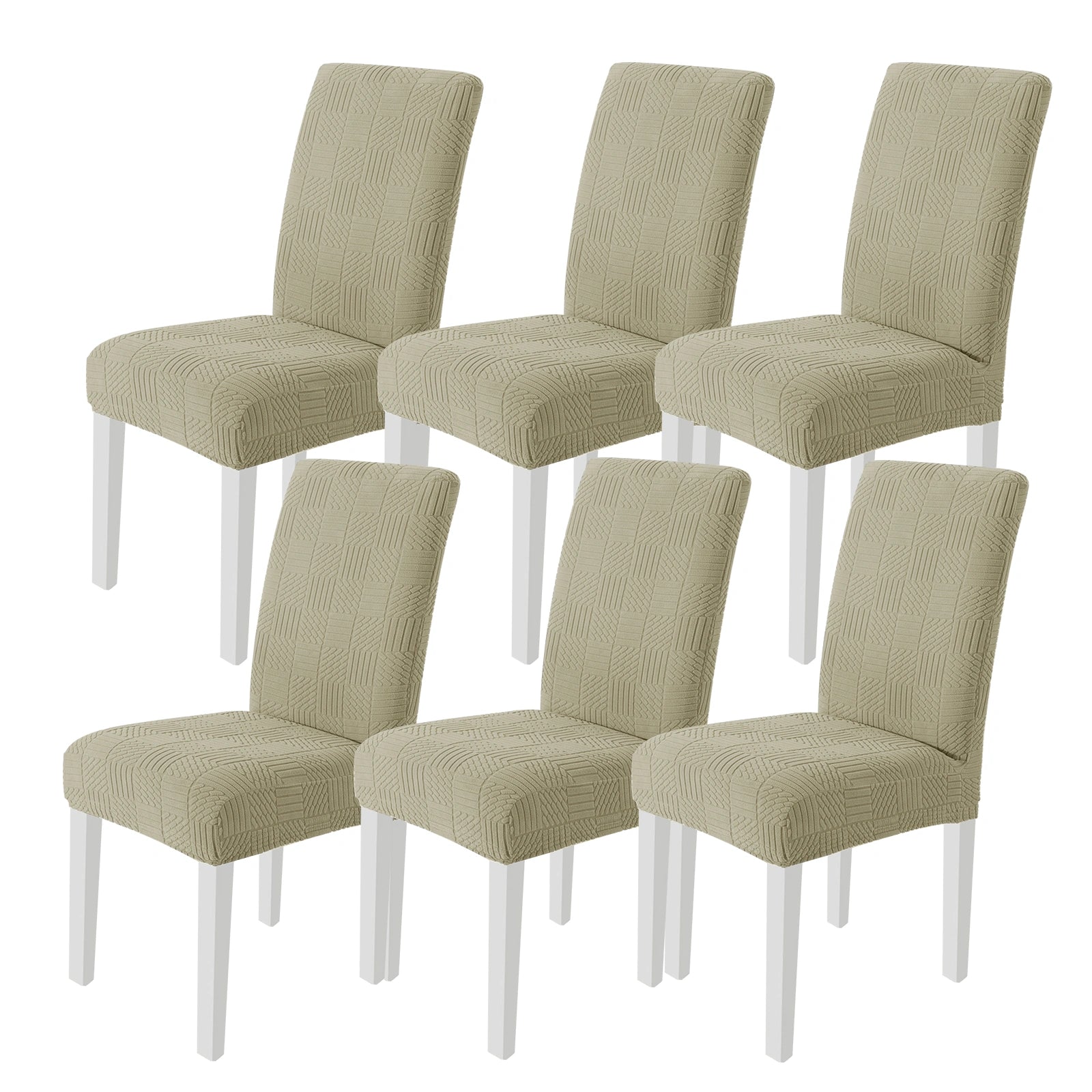 YSTYLE Couvertures de chaises universelles 6 pièces, ajustement extensible, résistantes aux rayures, tissu doux - cinq lignes. 