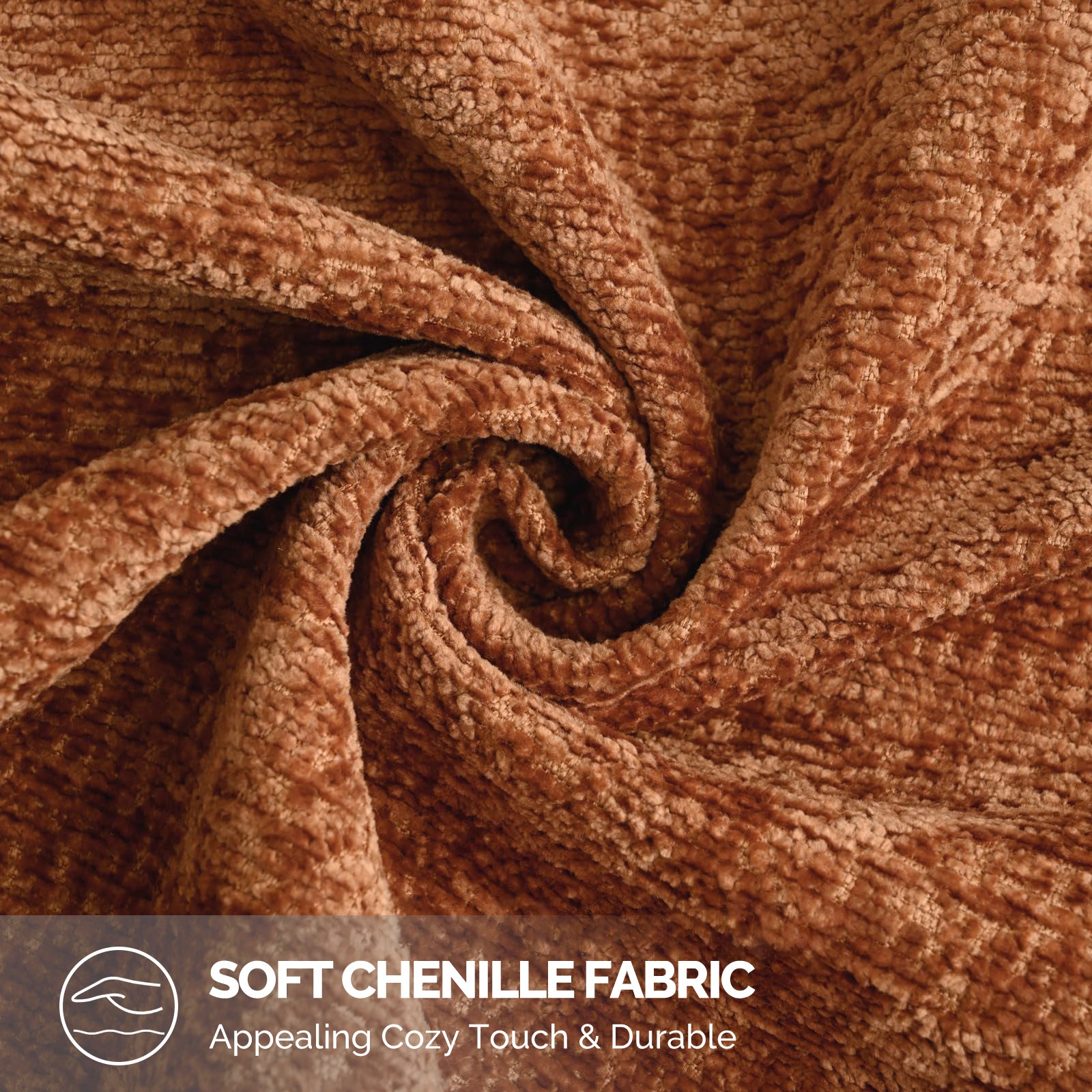 Ystyle Chenille Sofa Cushion Covers 60 x 60 cm, 2 Pieces, Soft Durable Heart-Shaped Cushion Cover, Decorative Elegant Pillow Case for Living Room