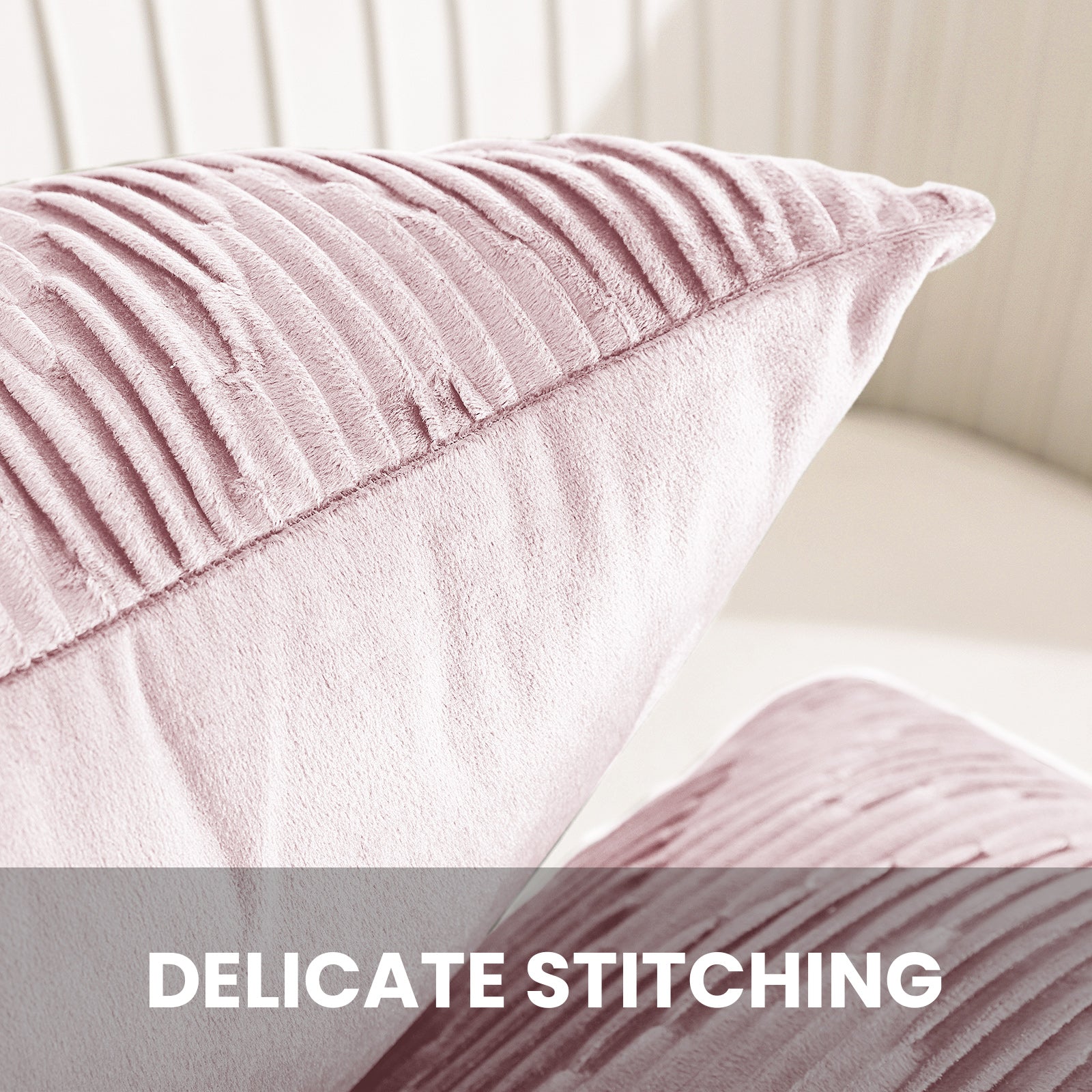 Ystyle 2 Pieces Cushion Covers Sofa 50 x 50 cm Velvet Minimalist Cushion Covers Invisible Zipper Decorative Cushion Covers for Sofa Living Room Bedroom