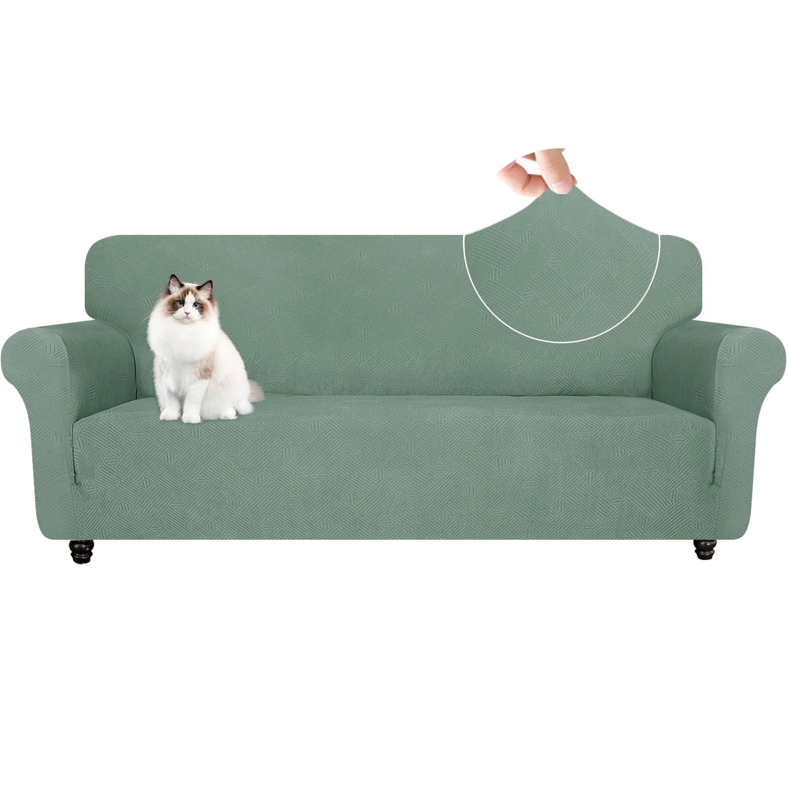 ESTILO 3 Asiento Sofá Capa - Elástica, Antideslizante, Amigable con Mascotas, Lavable, Invernal - Patrón Entrelazado
