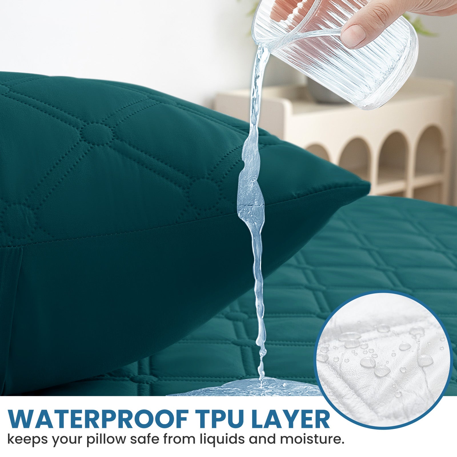 Ystyle Waterproof Pillow Protectors 50x80 cm Set of 2, Scratch-Resistant Pillowcase Covers