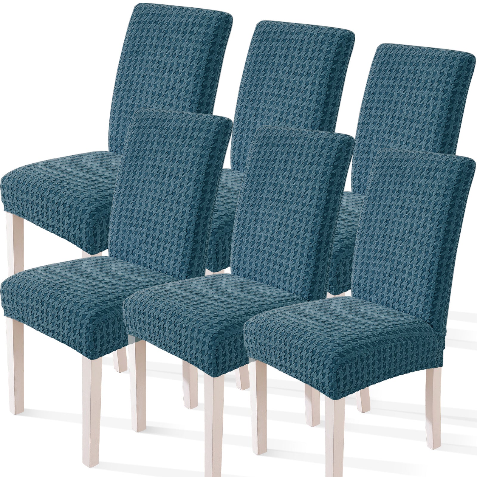 Ystyle 6-Piece Chair Covers with Backrest, Elastic Living Room Kitchen Chair Slipcovers, Universal Stretch Dining Chair Covers, Modern Cat-Scratch Resistant Chair Protectors