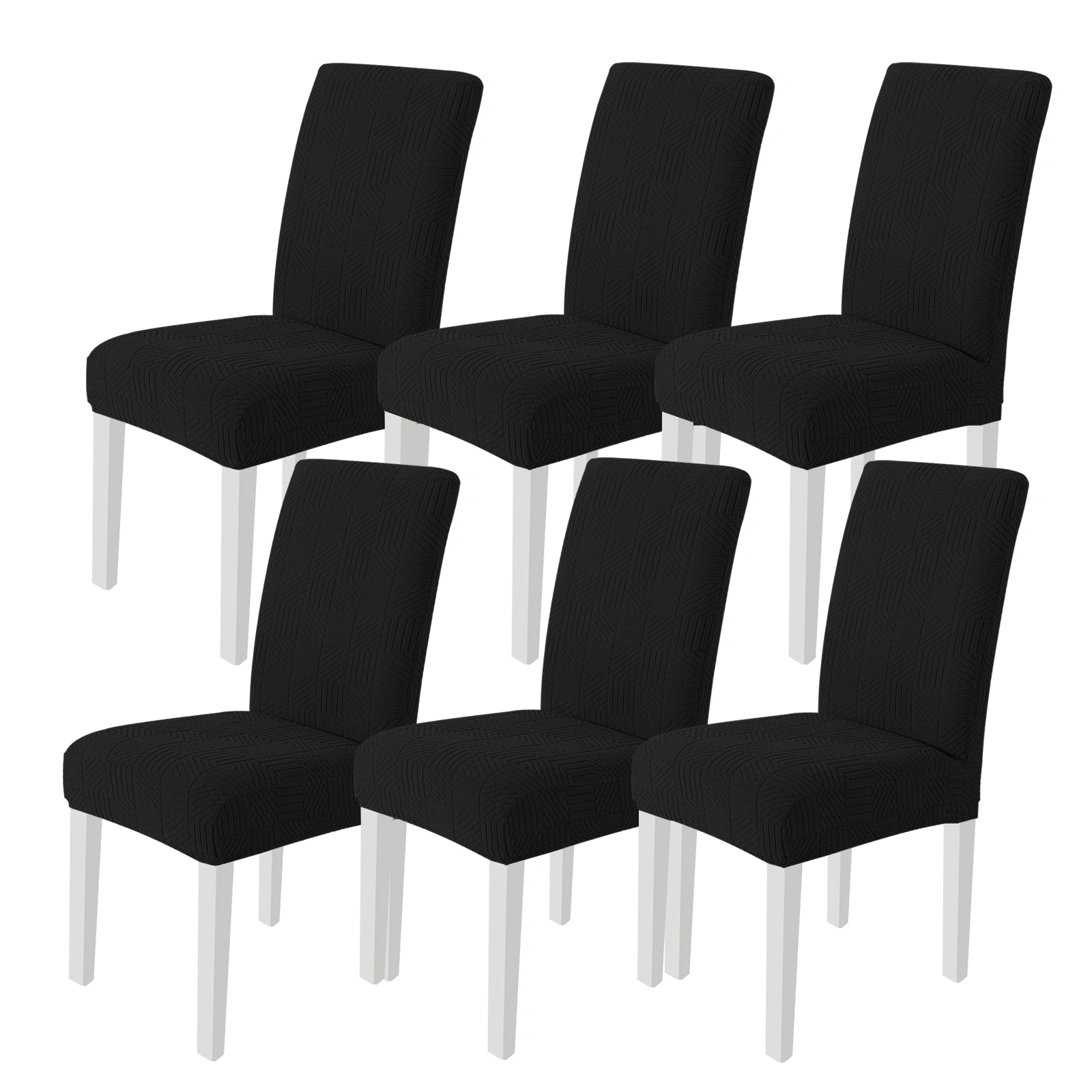 YSTYLE Couvertures de chaises universelles 6 pièces, ajustement extensible, résistantes aux rayures, tissu doux - cinq lignes. 