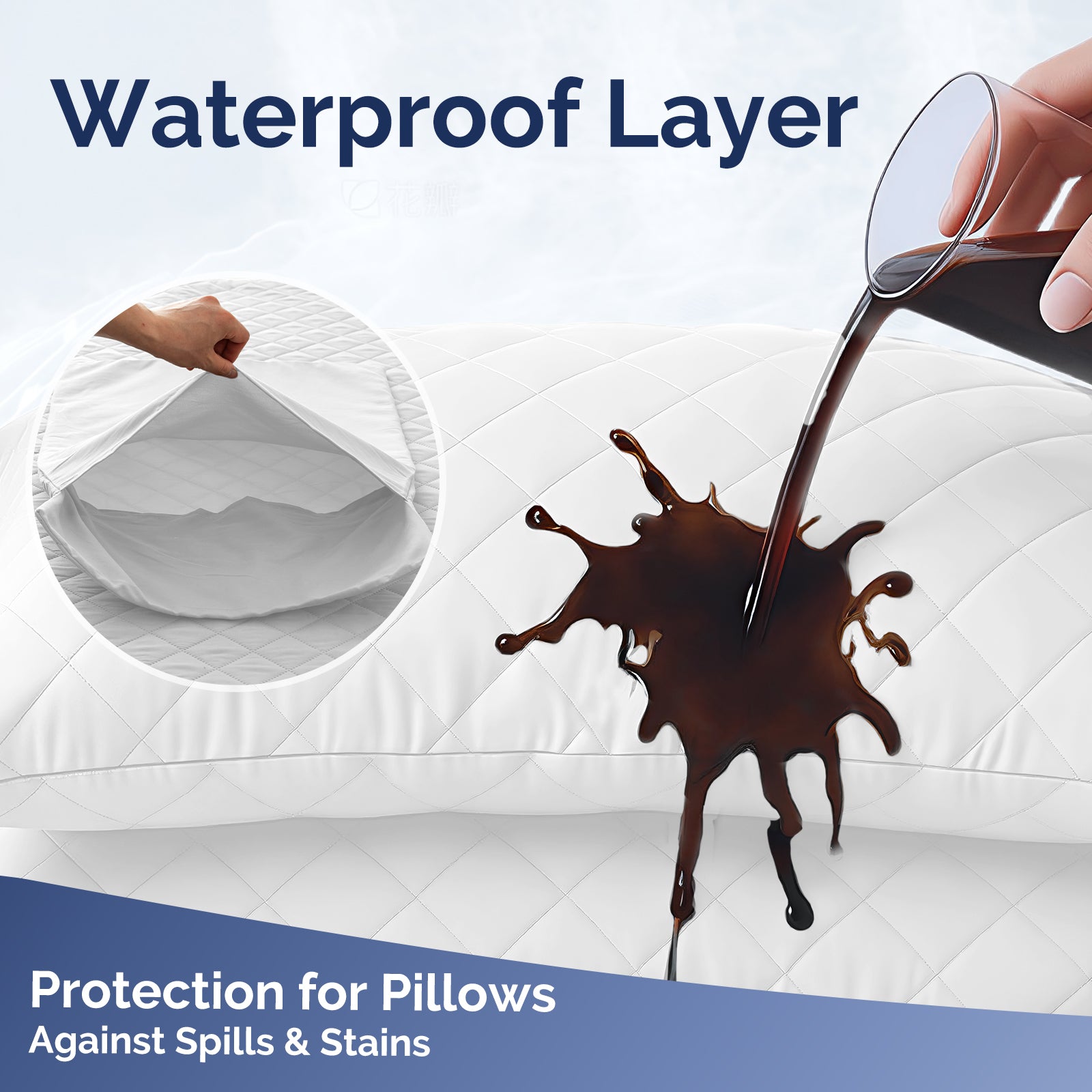 YSTYLE 2 Waterproof Pillowcases 50x80cm Breathable Anti Mite-YSTYLE