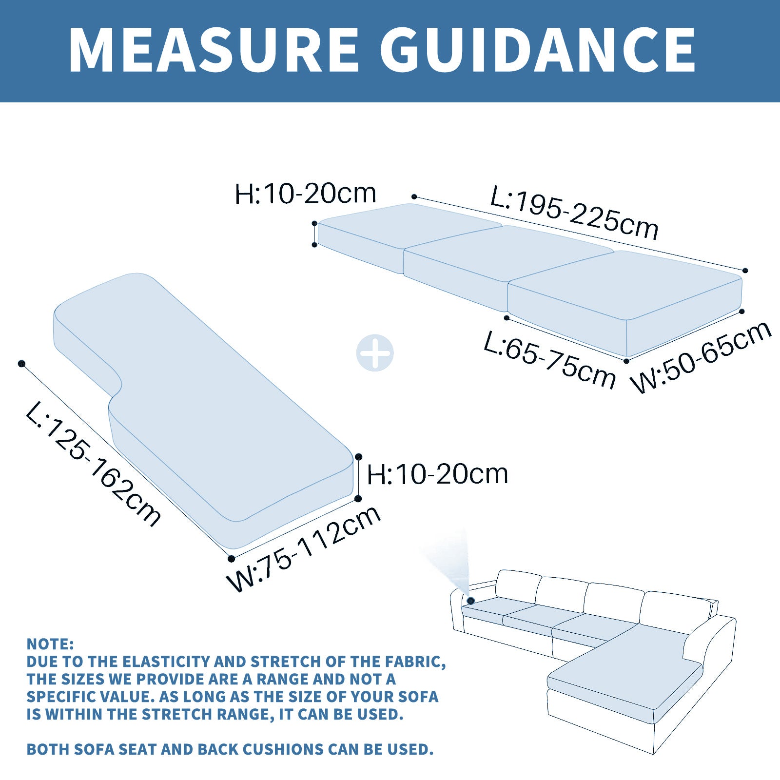 Funda para el asiento de la chaise lounge YSTYLE – Ajuste elástico, Antideslizante, Patrón geométrico, Uso universal, Protección completa - Patrón entrelazado